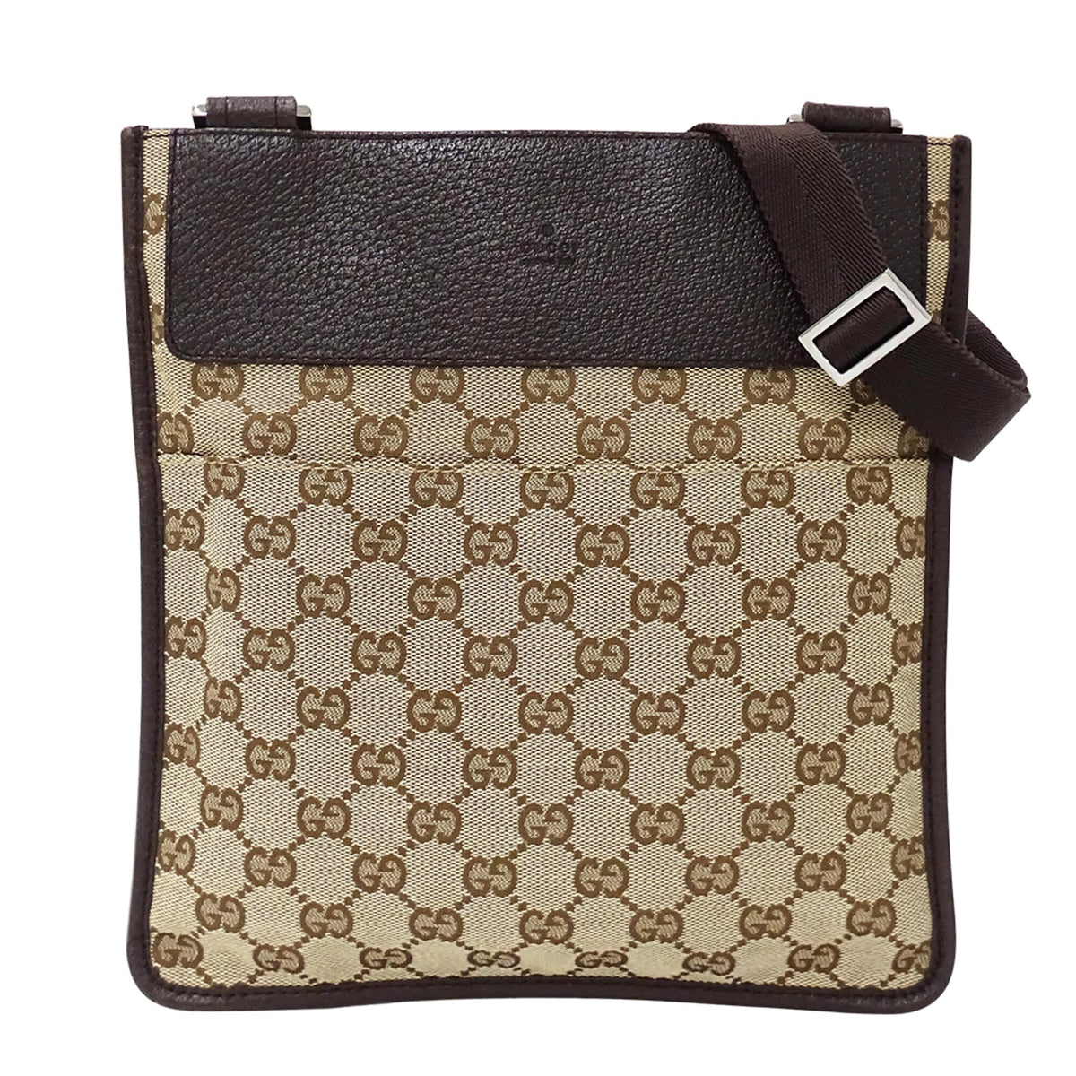 Gucci Beige Brown Gg Canvas Handbag Shoulder Bag (Pre-Owned)
