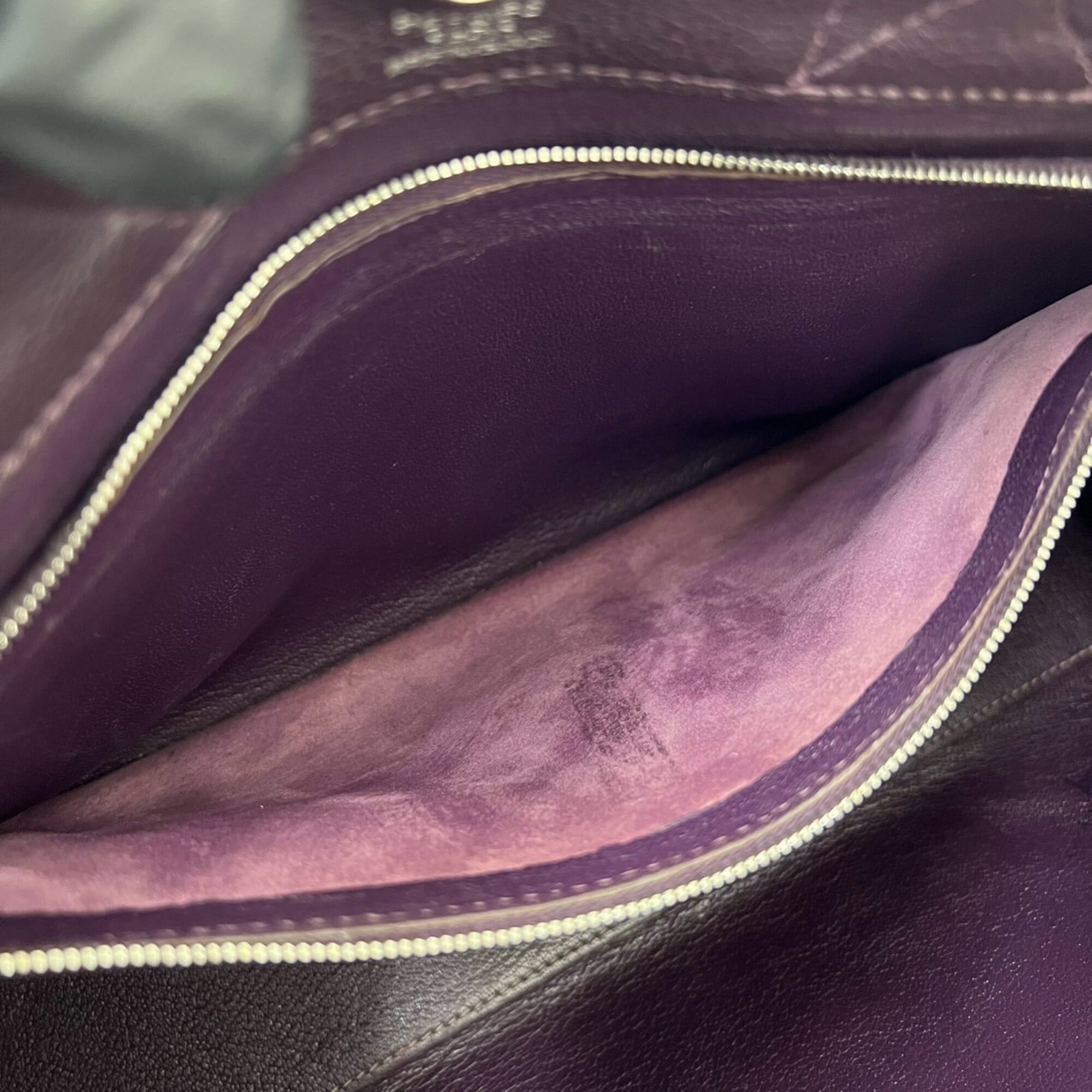 Hermes Purple Negonda Leather Handbag Tote Bag (Pre-Owned)