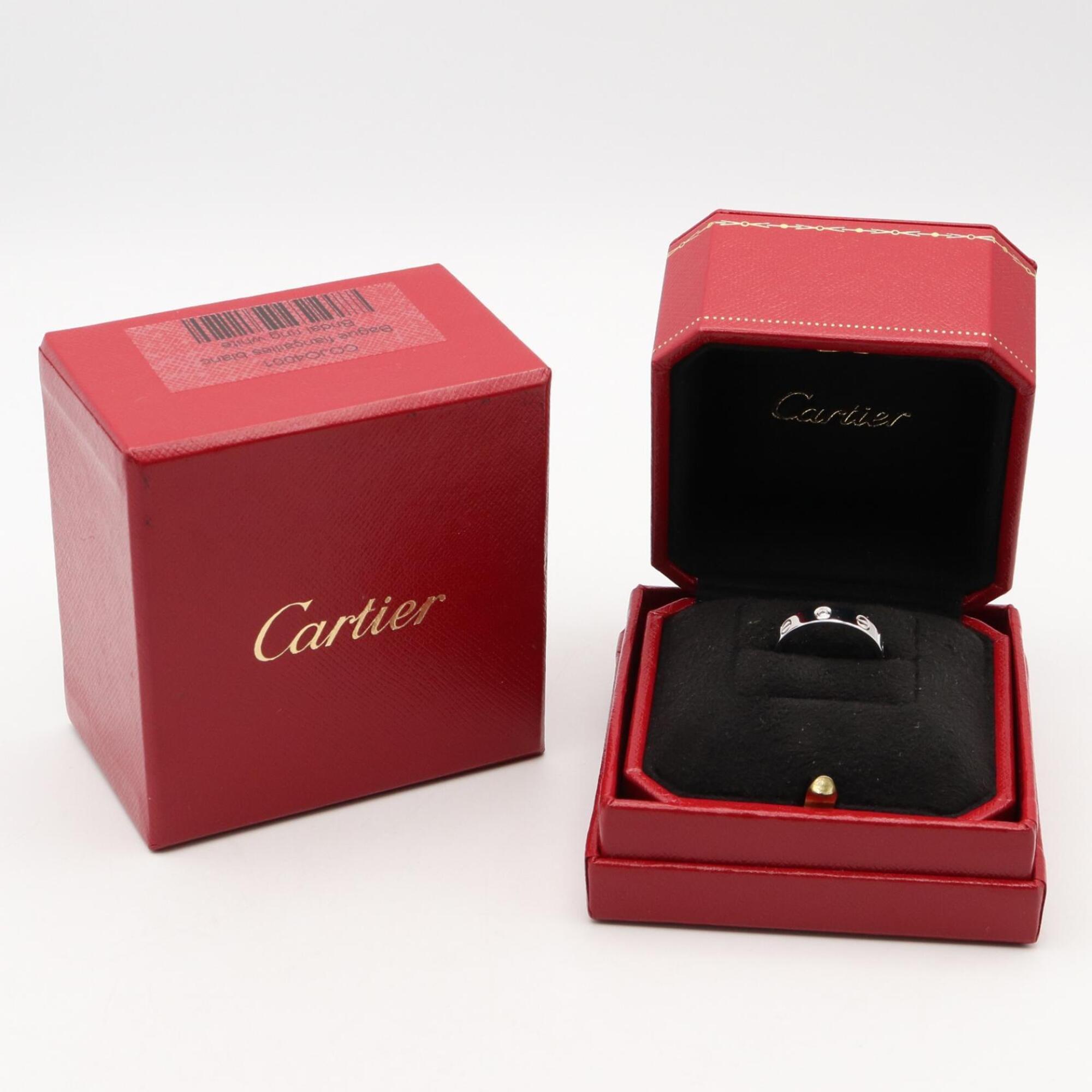 Cartier Silver Clear White Gold (18K) Band Ring (Pre-Owned)