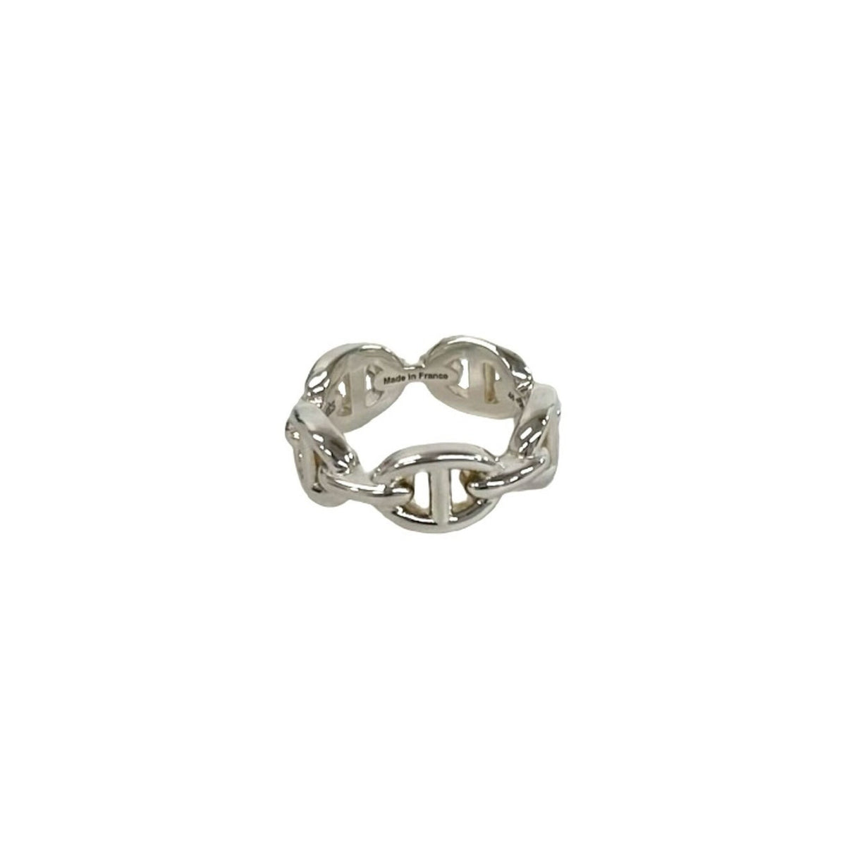Hermes Silver Silver 925 Band Ring (Pre-Owned)