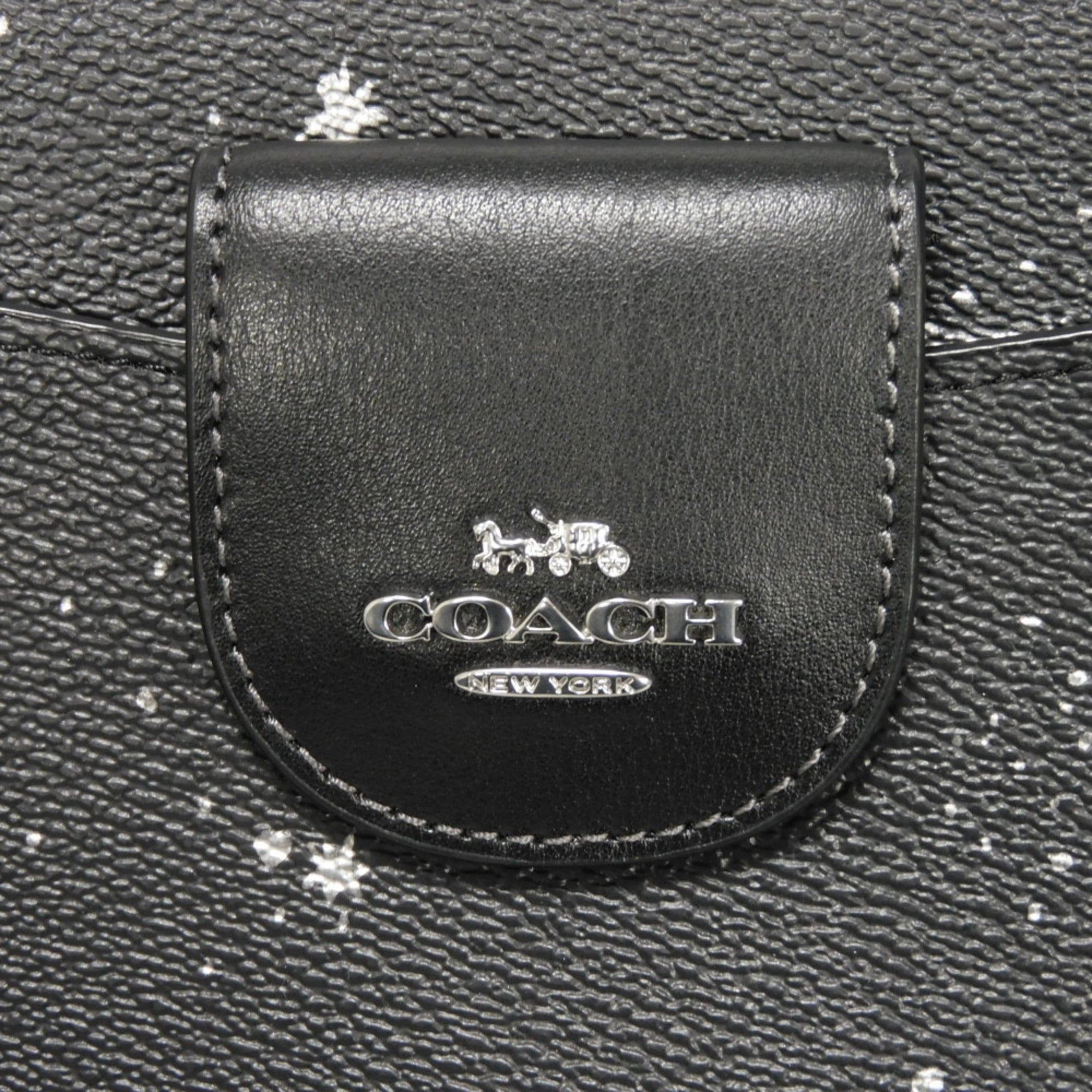 Coach Poppy Black Coated Canvas Shoulder Bag Sling Bag (Pre-Owned)