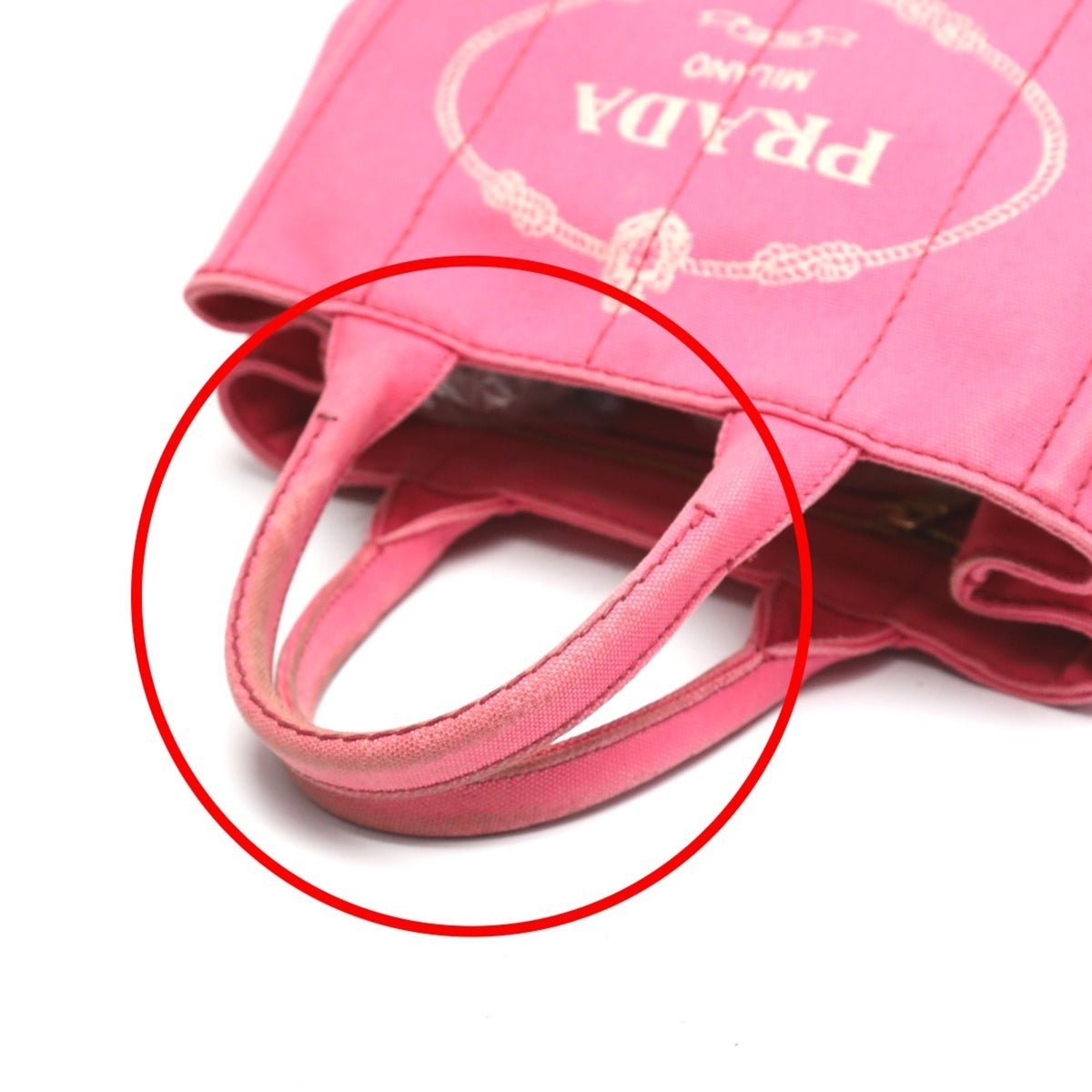 Prada Pink Canvas Tote Bag (Pre-Owned)