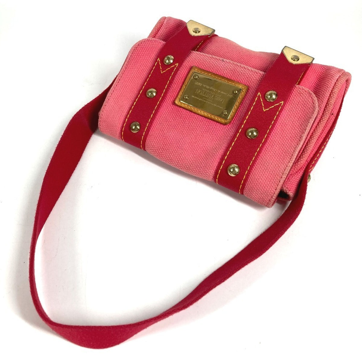 Louis Vuitton Antigua Pink Canvas Handbag Shoulder Bag (Pre-Owned)