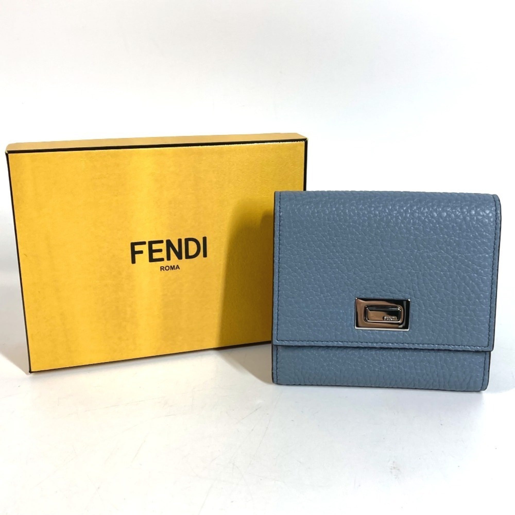 Fendi Blue Leather Wallet (Bi-Fold) (Pre-Owned)