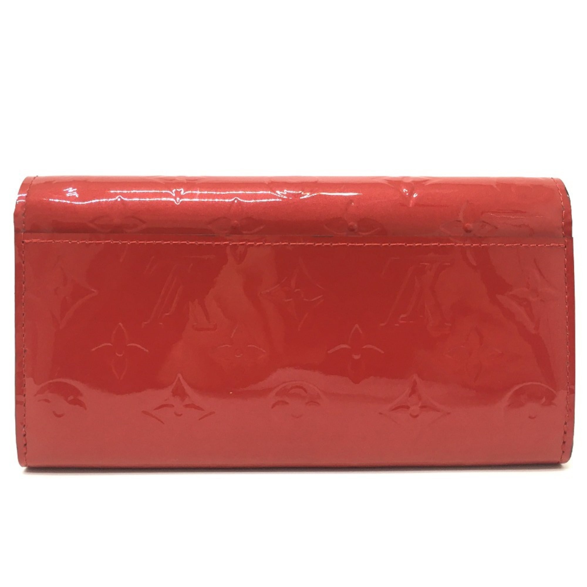 Louis Vuitton Cerise Red Color Monogram Vernis Long Wallet (Bi-Fold) (Pre-Owned)