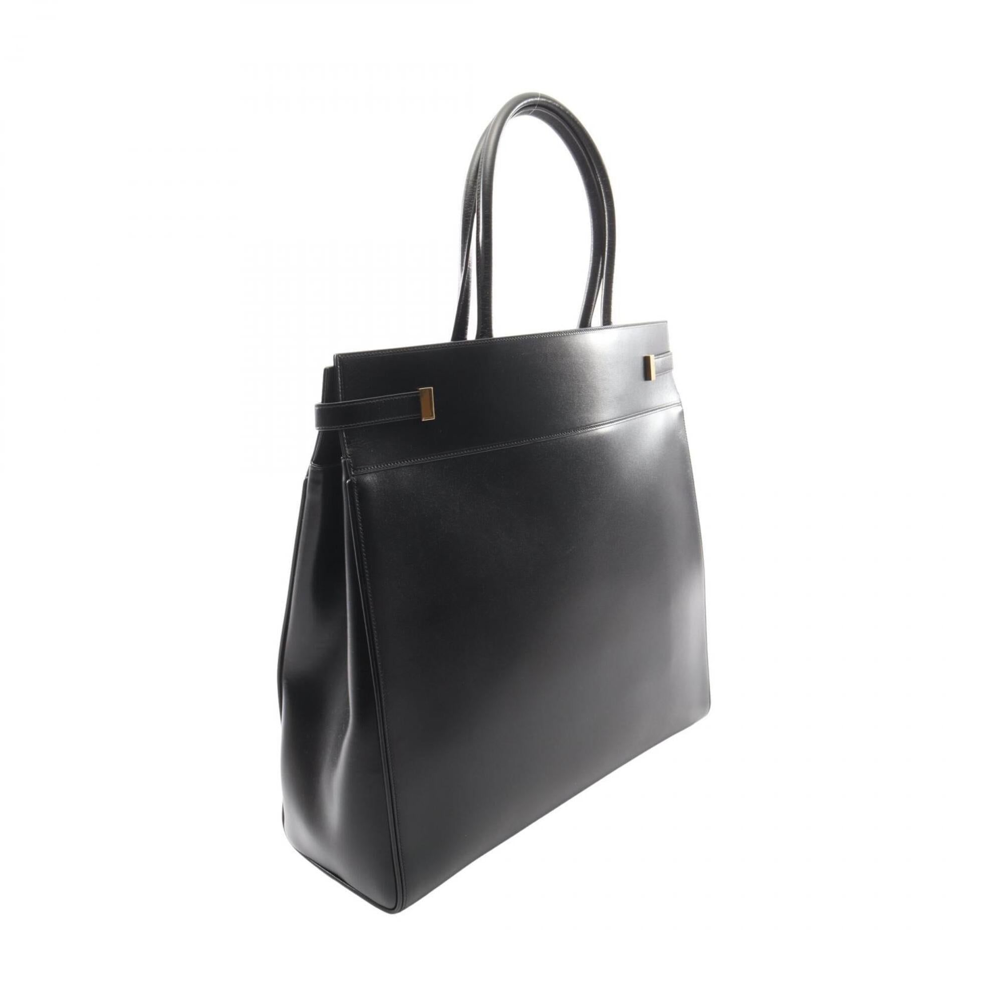 Yves Saint Laurent Black Leather Handbag Tote Bag (Pre-Owned)