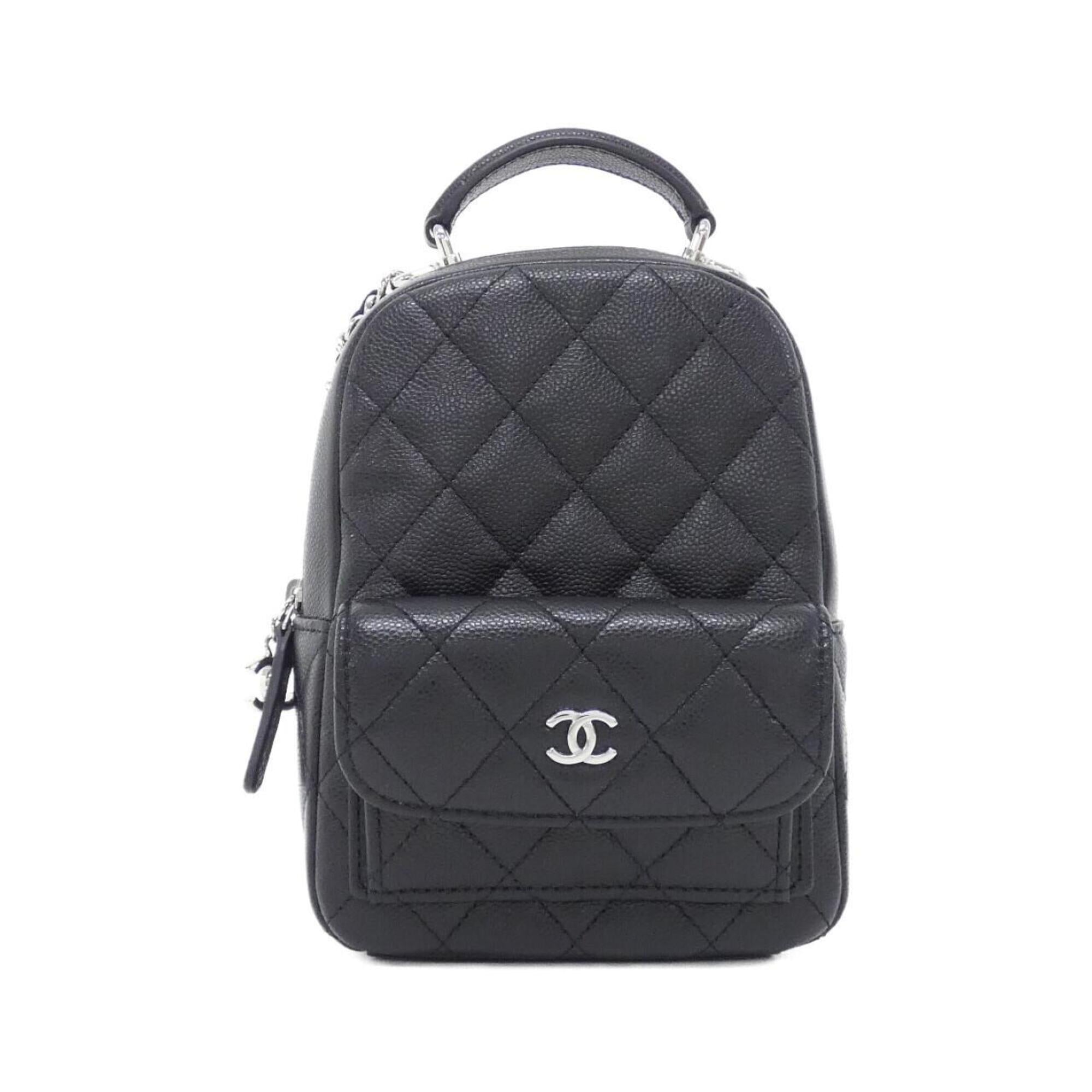 Chanel Black Grained Calfskin Backpack (Pre-Owned)