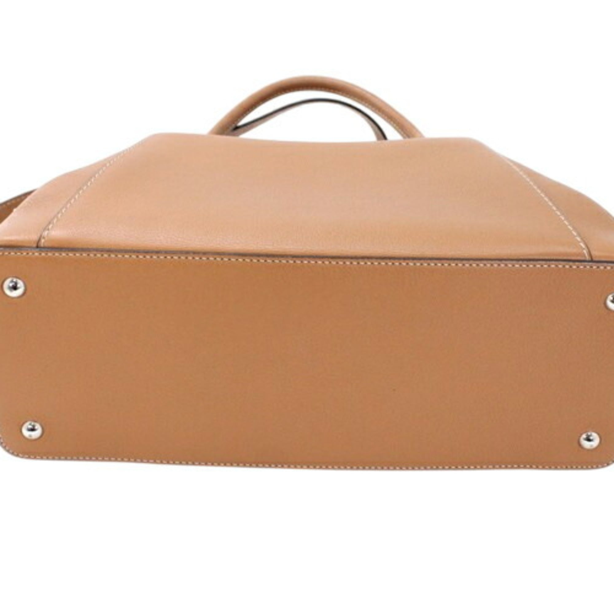 Cartier Light Brown Leather Handbag Shoulder Bag (Pre-Owned)