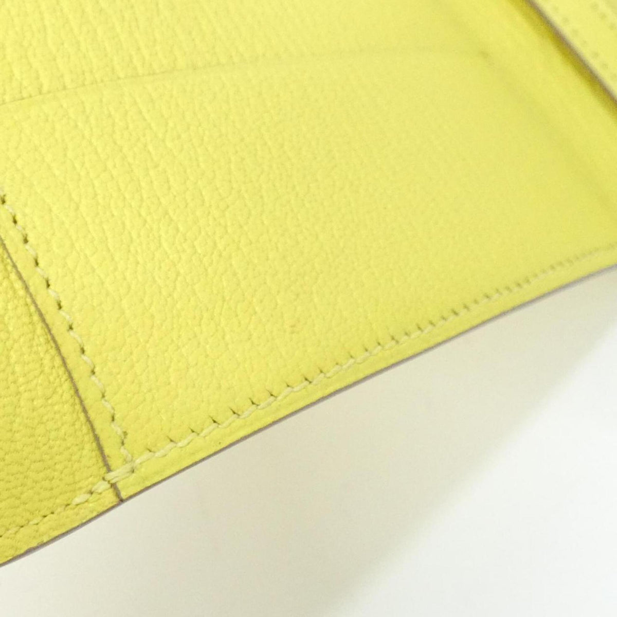 Hermes Lime Chevre Leather Wallet (Tri-Fold) (Pre-Owned)