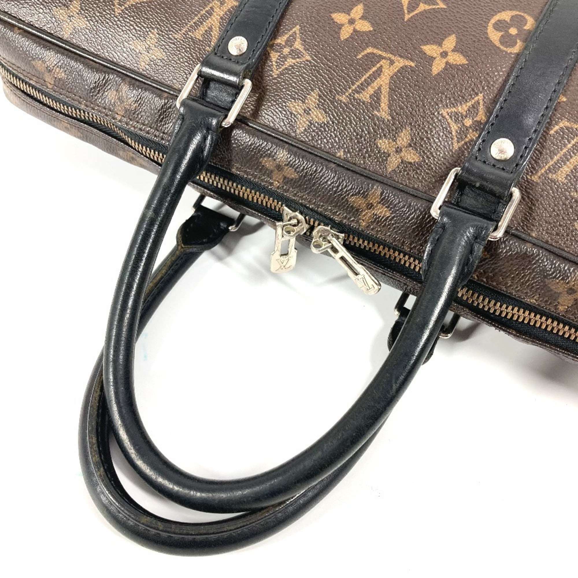 Louis Vuitton Black Brown Monogram Canvas Tote Bag (Pre-Owned)
