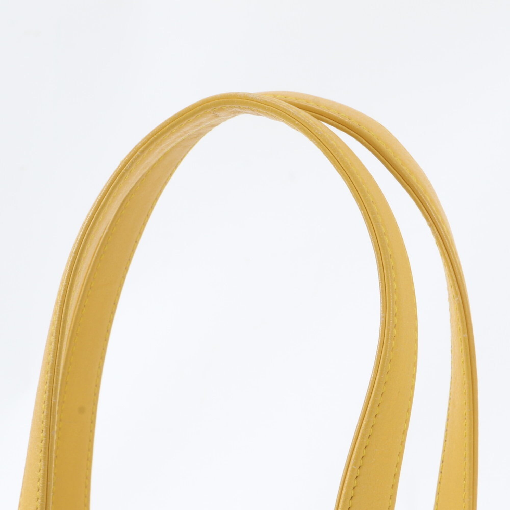 Christian Dior Yellow Leather Handbag Shoulder Bag Tote Bag (Pre-Owned)