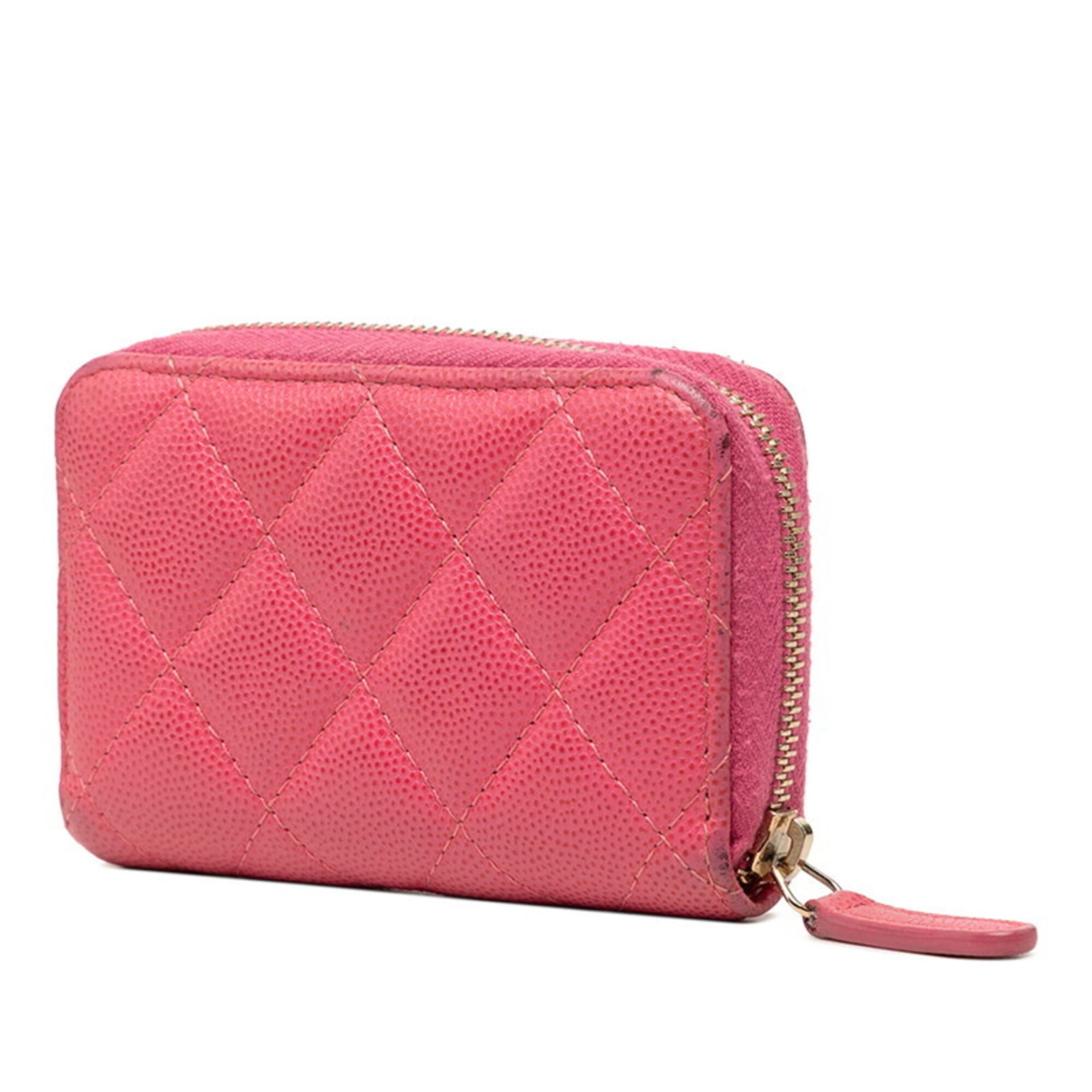 Chanel Pink Grained Calfskin Coin Purse/Coin Case (Pre-Owned)