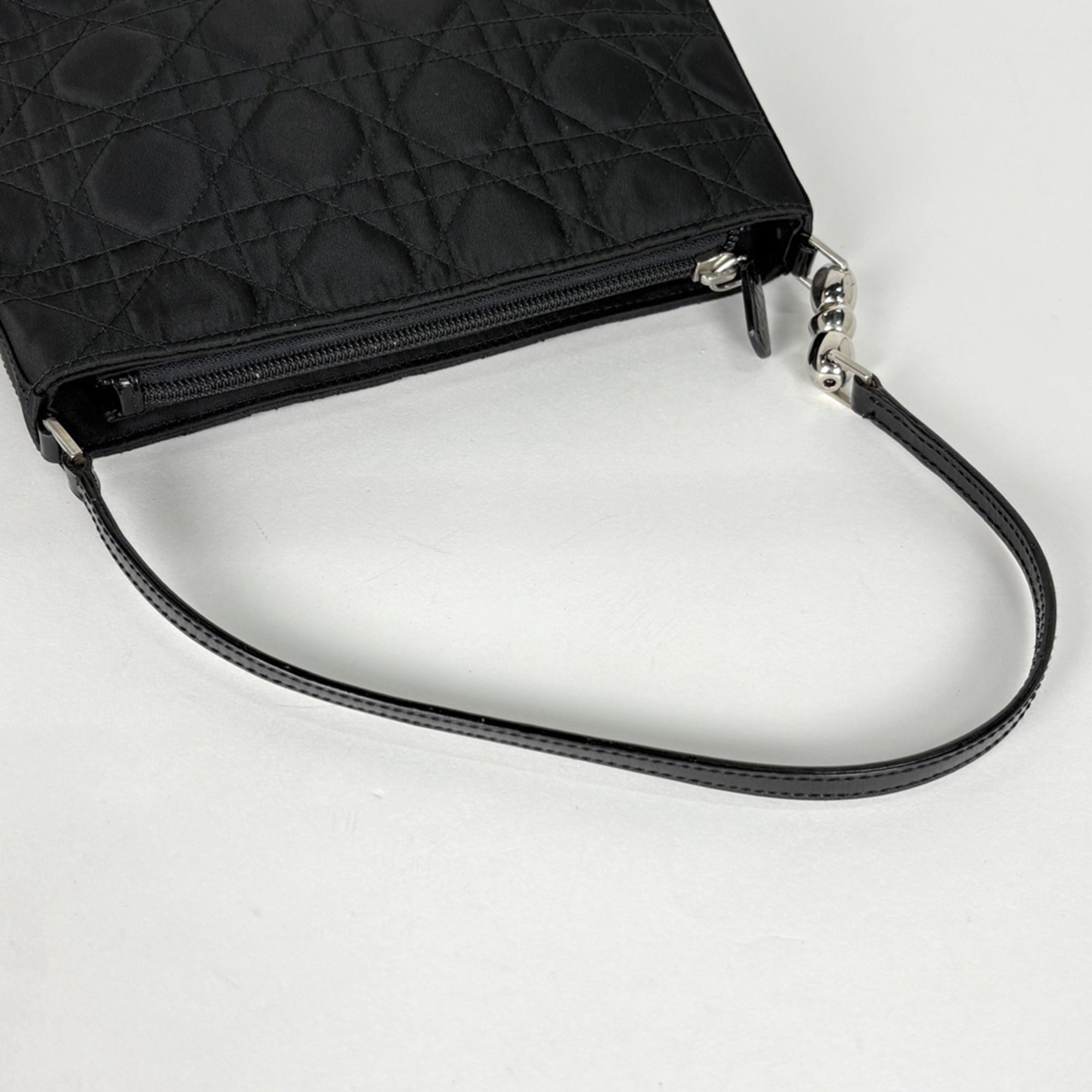 Christian Dior Black Nylon Leather Handbag Shoulder Bag (Pre-Owned)