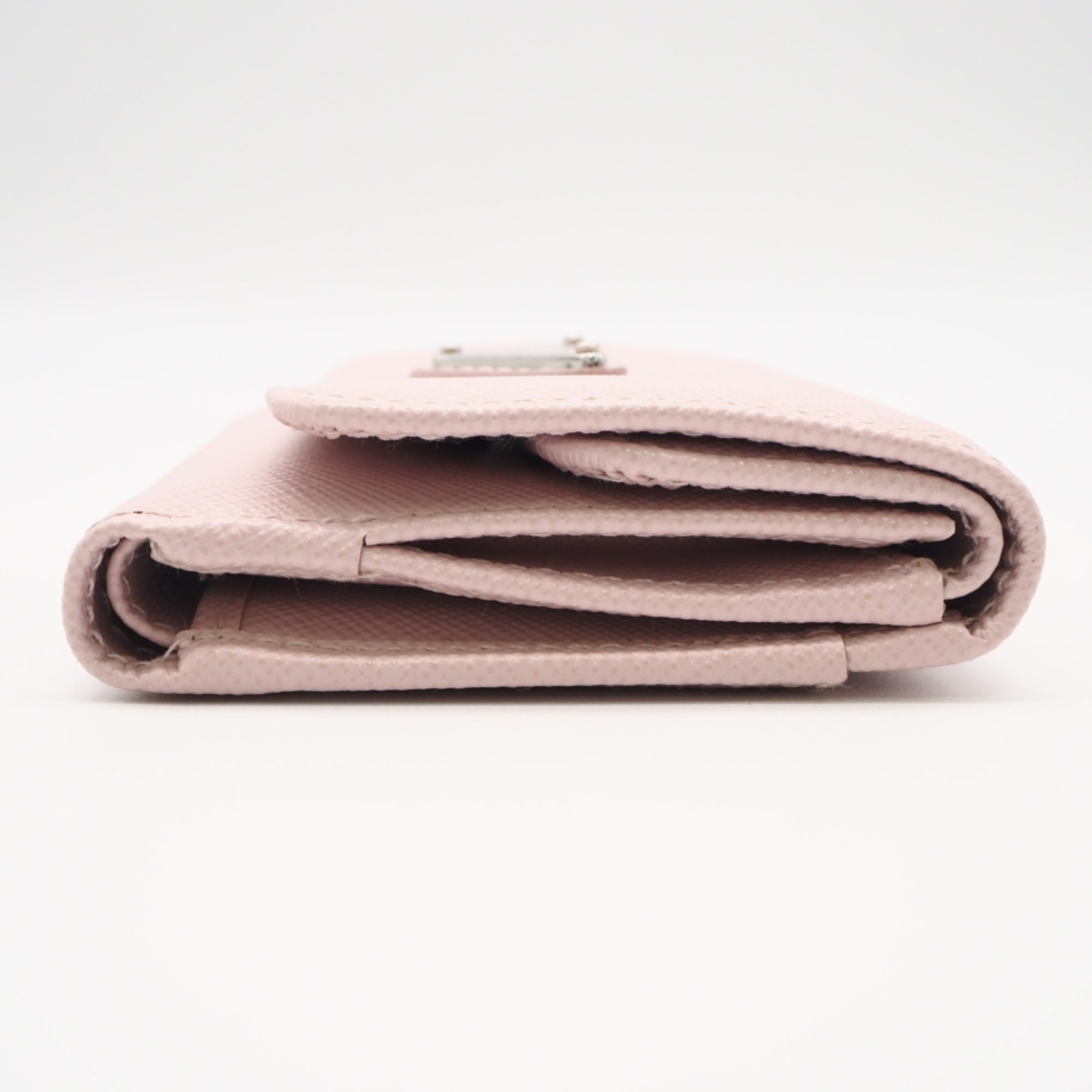 Prada Pink Saffiano Triangle Wallet (Tri-Fold) (Pre-Owned)