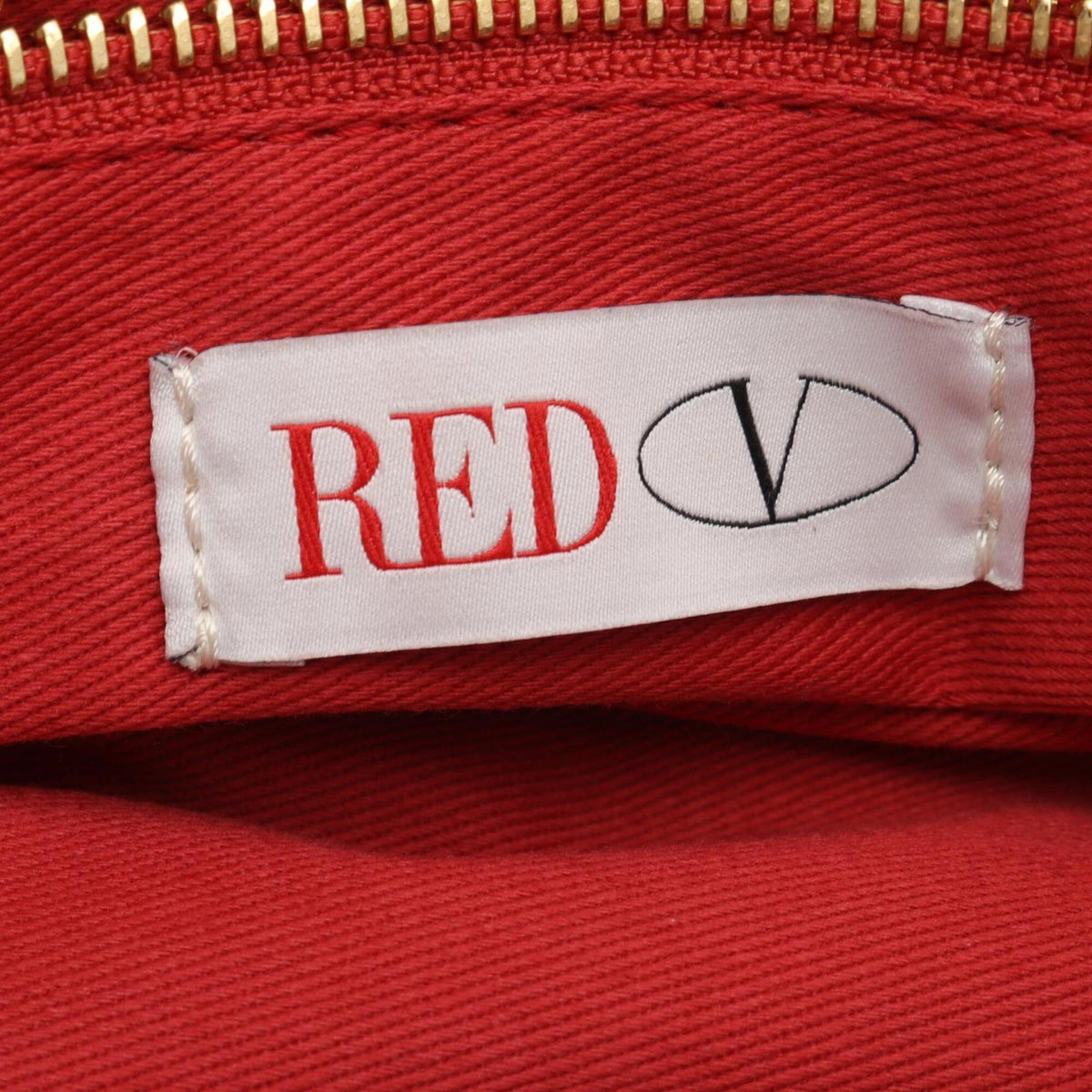Valentino Navy Red Color Leather Handbag Shoulder Bag (Pre-Owned)