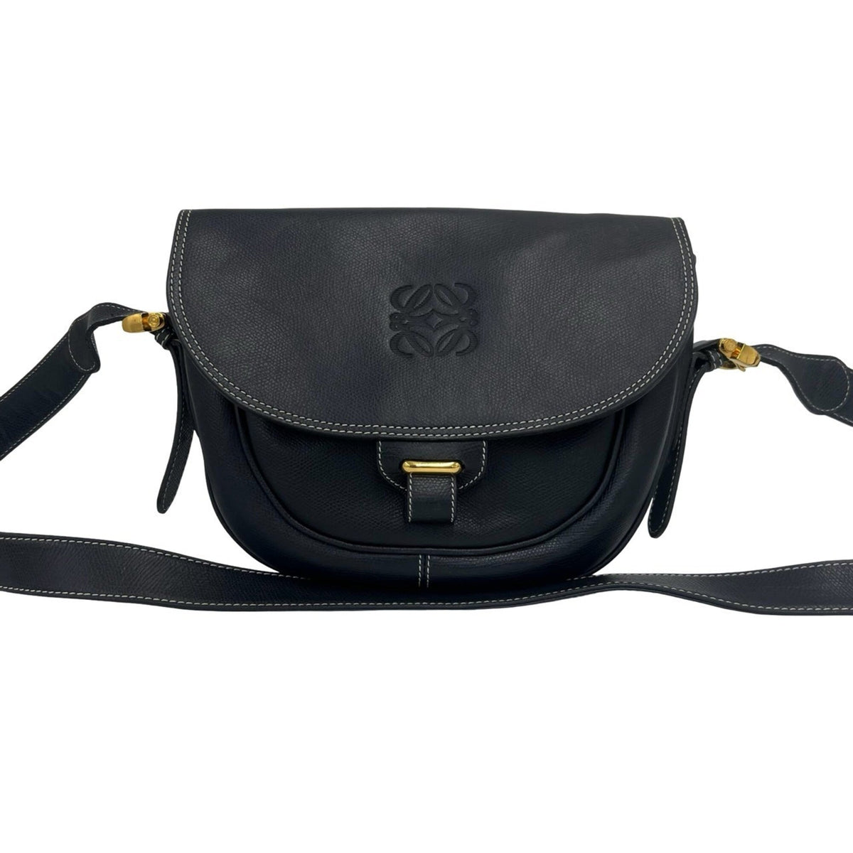 Loewe Navy Leather Pochette Shoulder Bag (Pre-Owned)