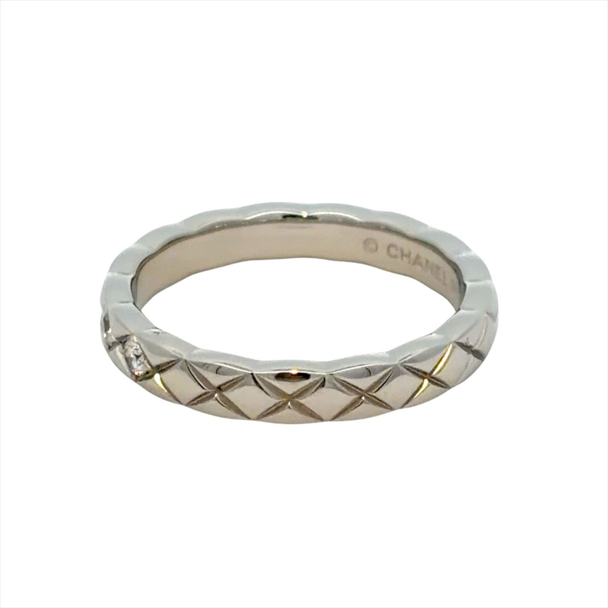 Chanel Platinum Platinum 950 Band Ring (Pre-Owned)
