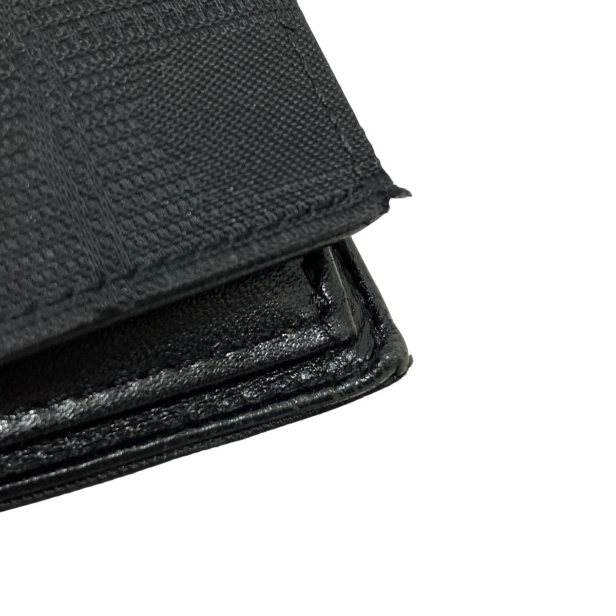 Chanel New Travel Line Black Leather Canvas Wallet (Bi-Fold) (Pre-Owned)