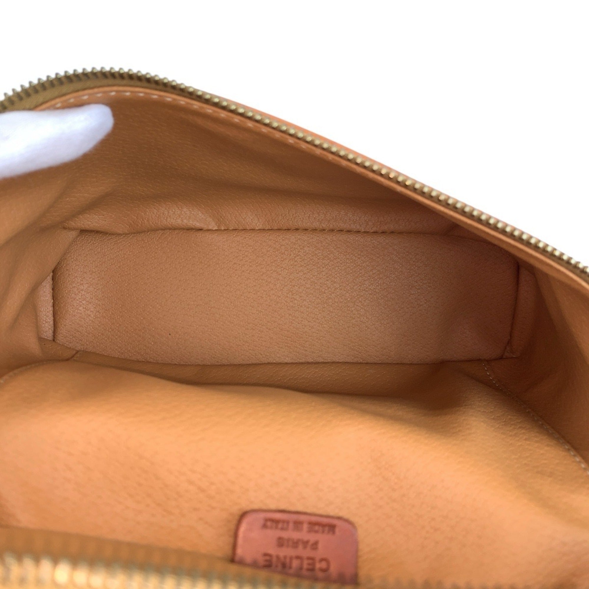 Celine Brown Leather Pvc Handbag Vanity Bag (Pre-Owned)