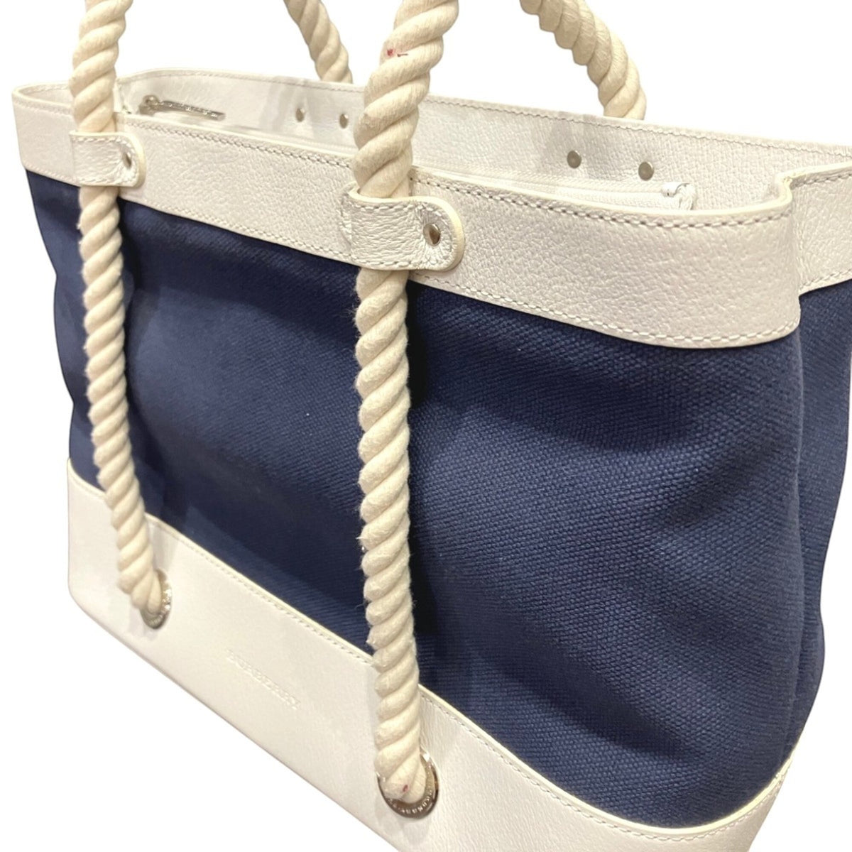 Burberry Navy Canvas Tote Bag (Pre-Owned)