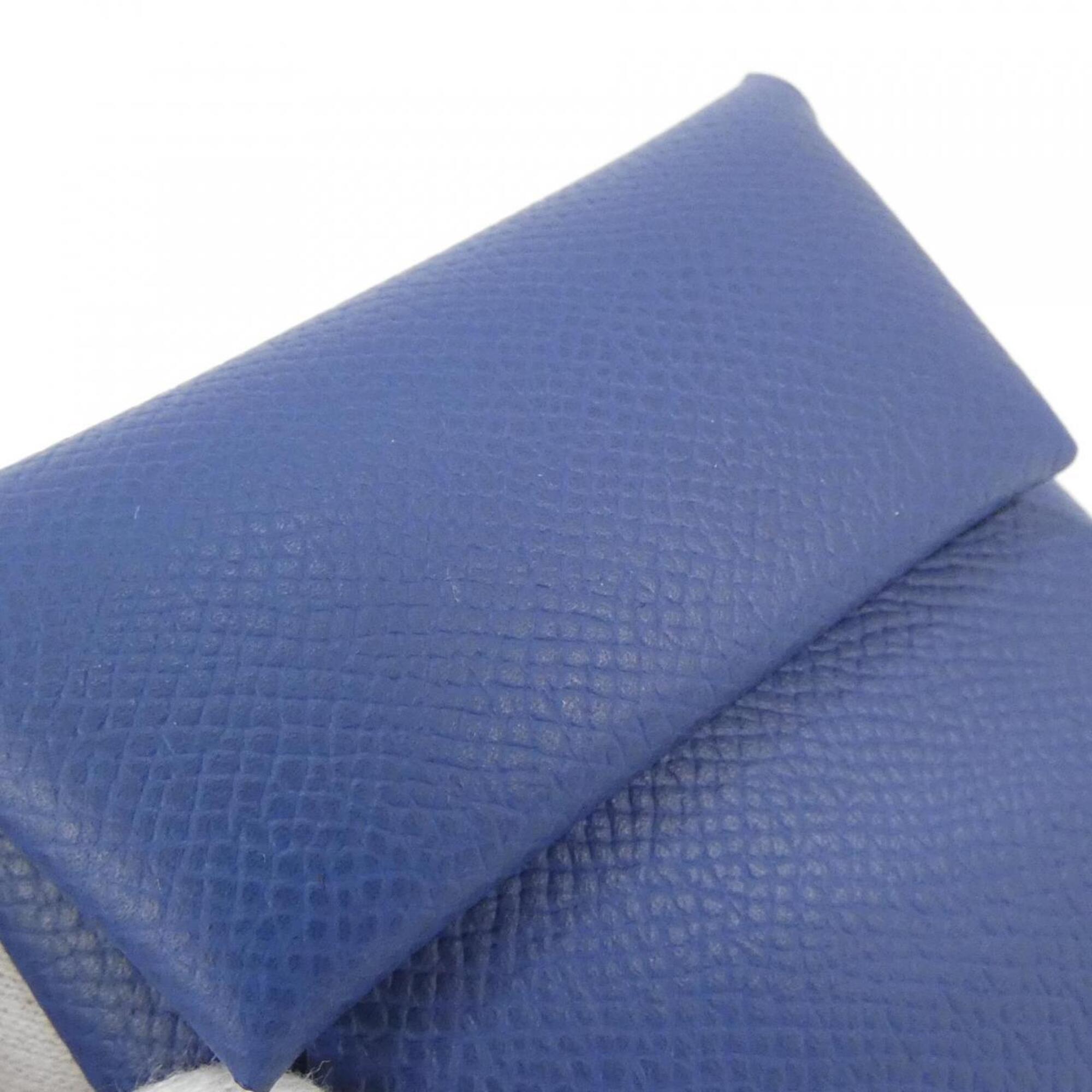 Hermes Blue Epsom Leather Coin Purse/Coin Case (Pre-Owned)