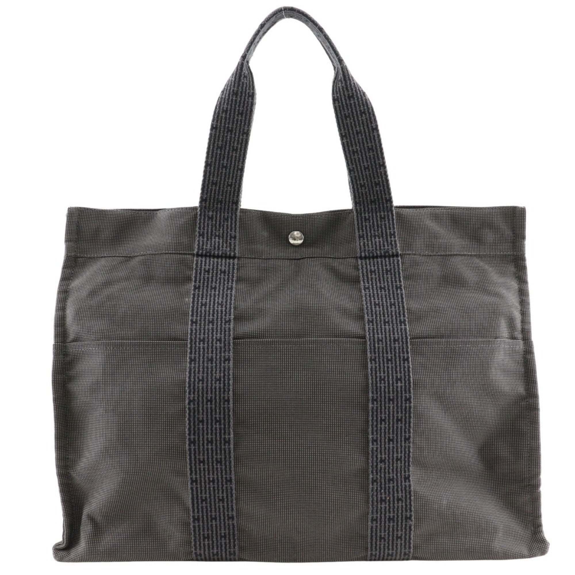 Hermes Gray Nylon Canvas Tote Bag (Pre-Owned)