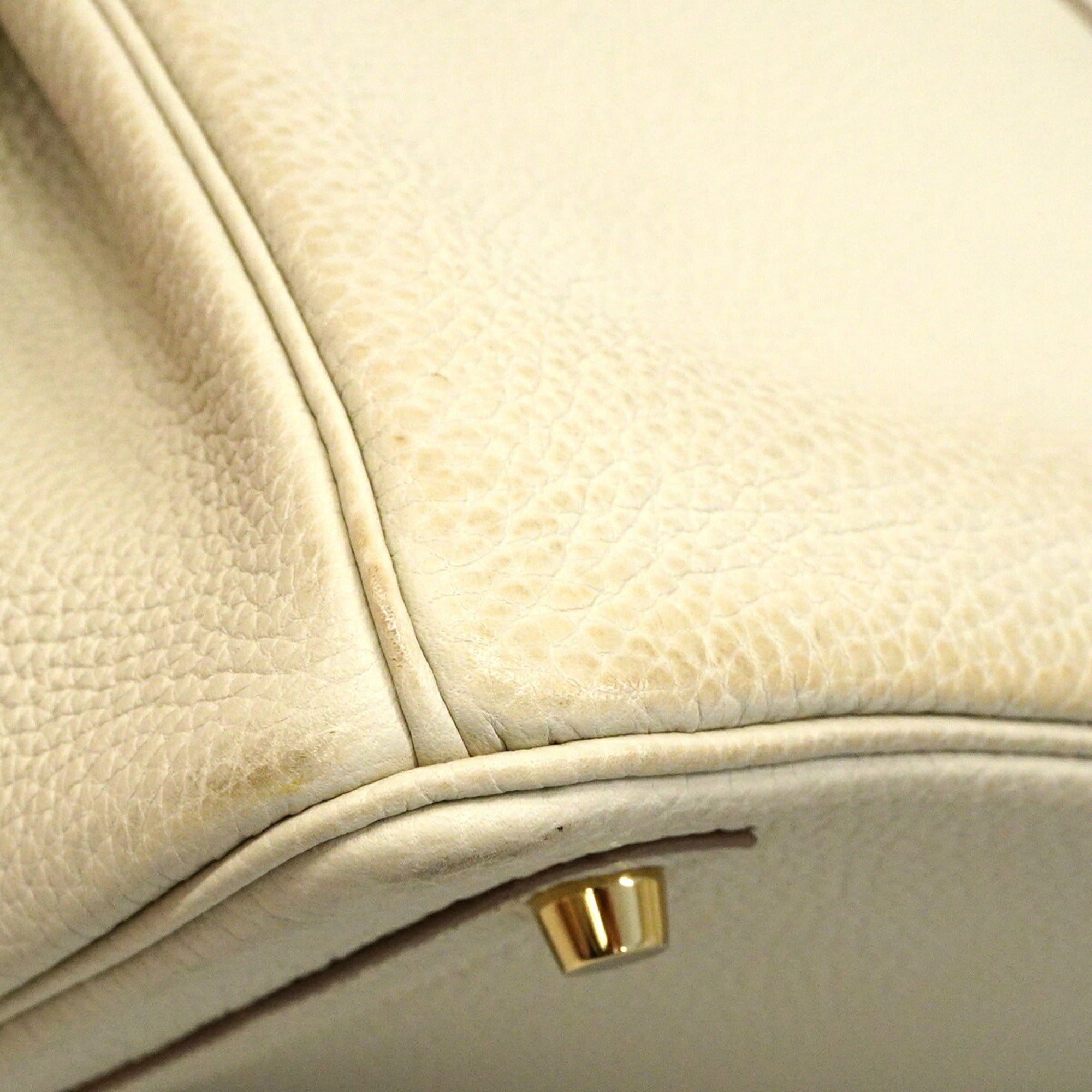 Hermes Gray Taurillon Clemence Leather Handbag (Pre-Owned)