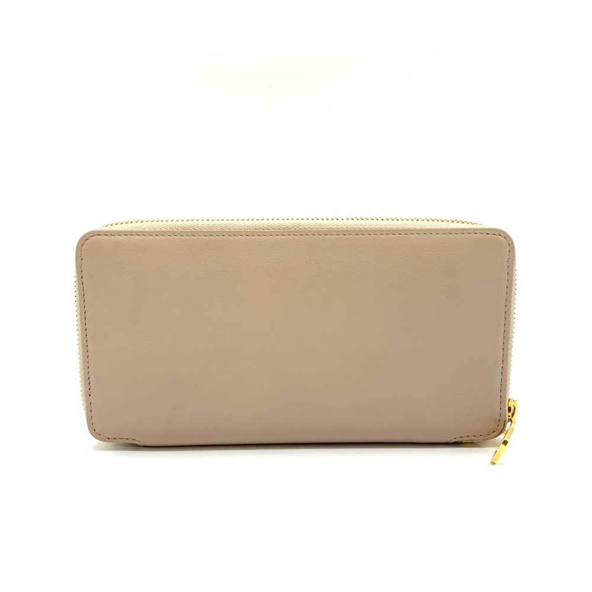 Louis Vuitton Parnassea Beige Leather Long Wallet (Bi-Fold) (Pre-Owned)