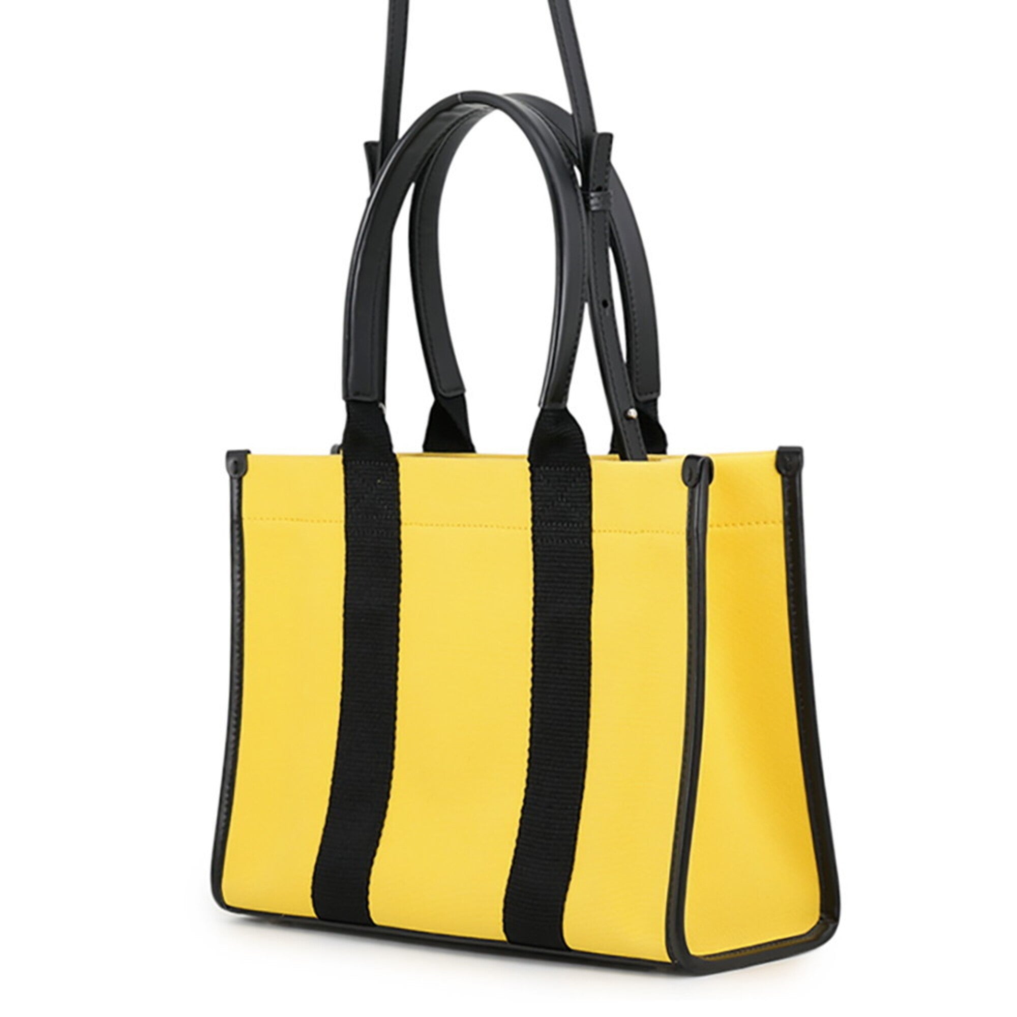 Balenciaga Black Yellow Canvas Leather Handbag (Pre-Owned)