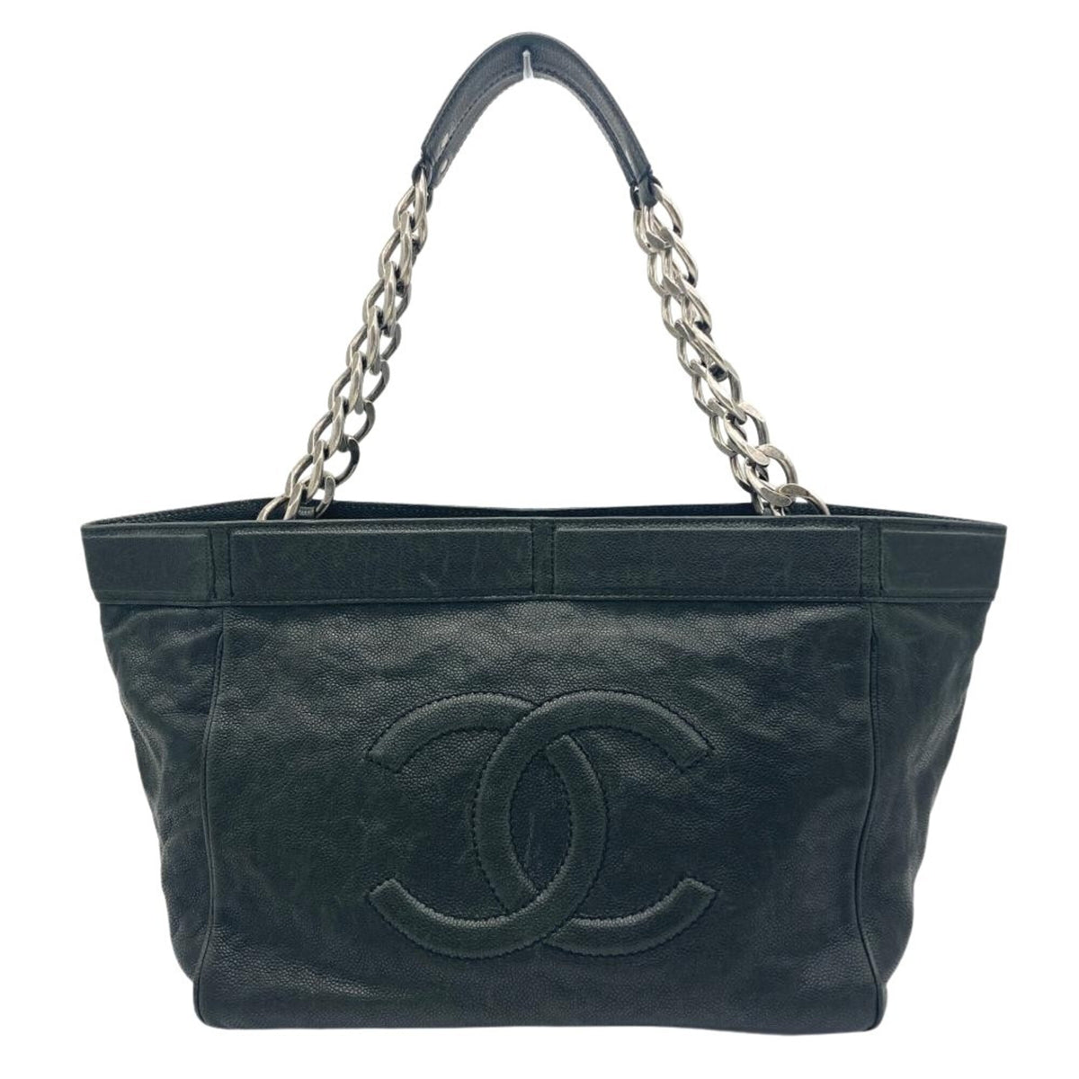 Chanel Black Grained Calfskin Tote Bag (Pre-Owned)