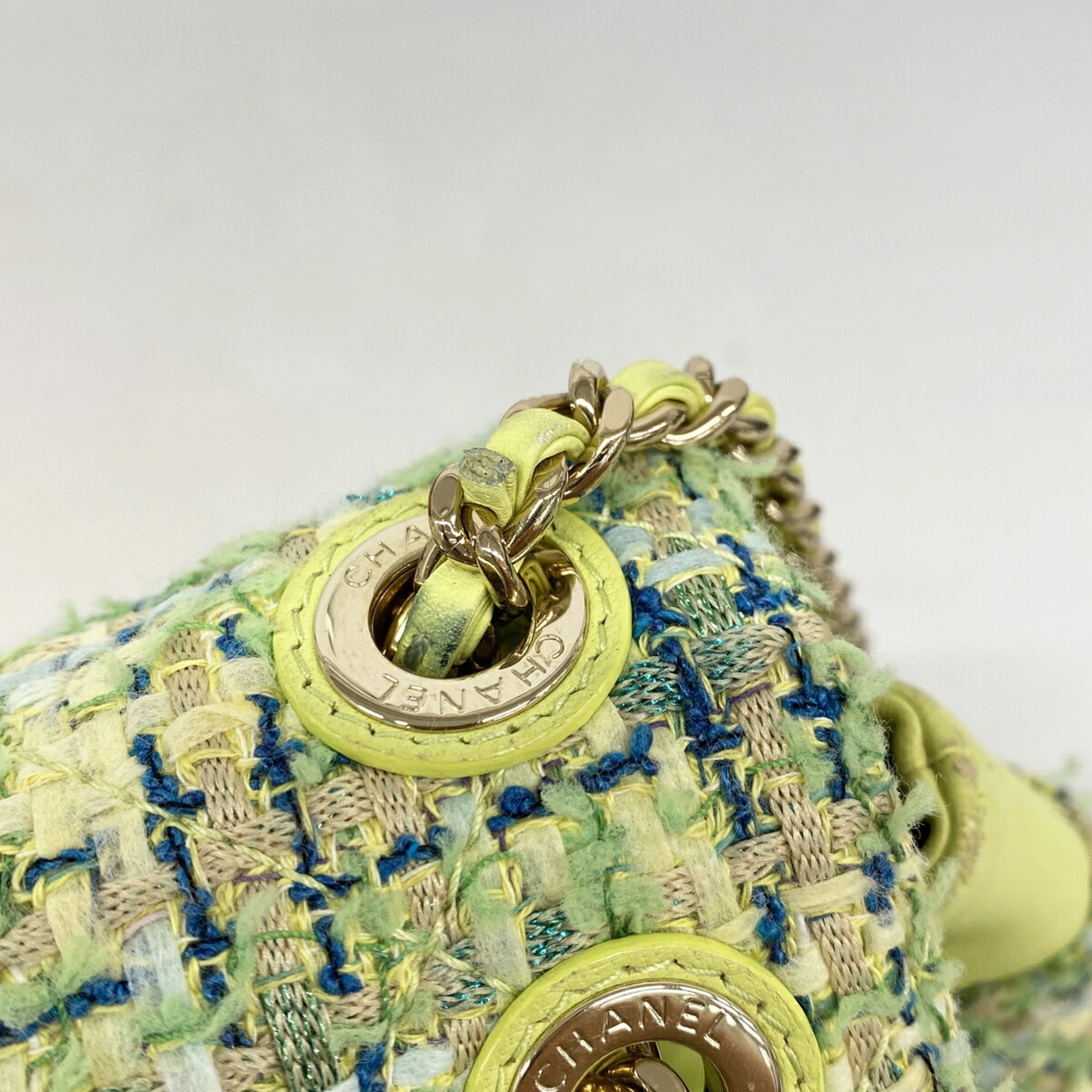 Chanel Green Tweed Backpack (Pre-Owned)