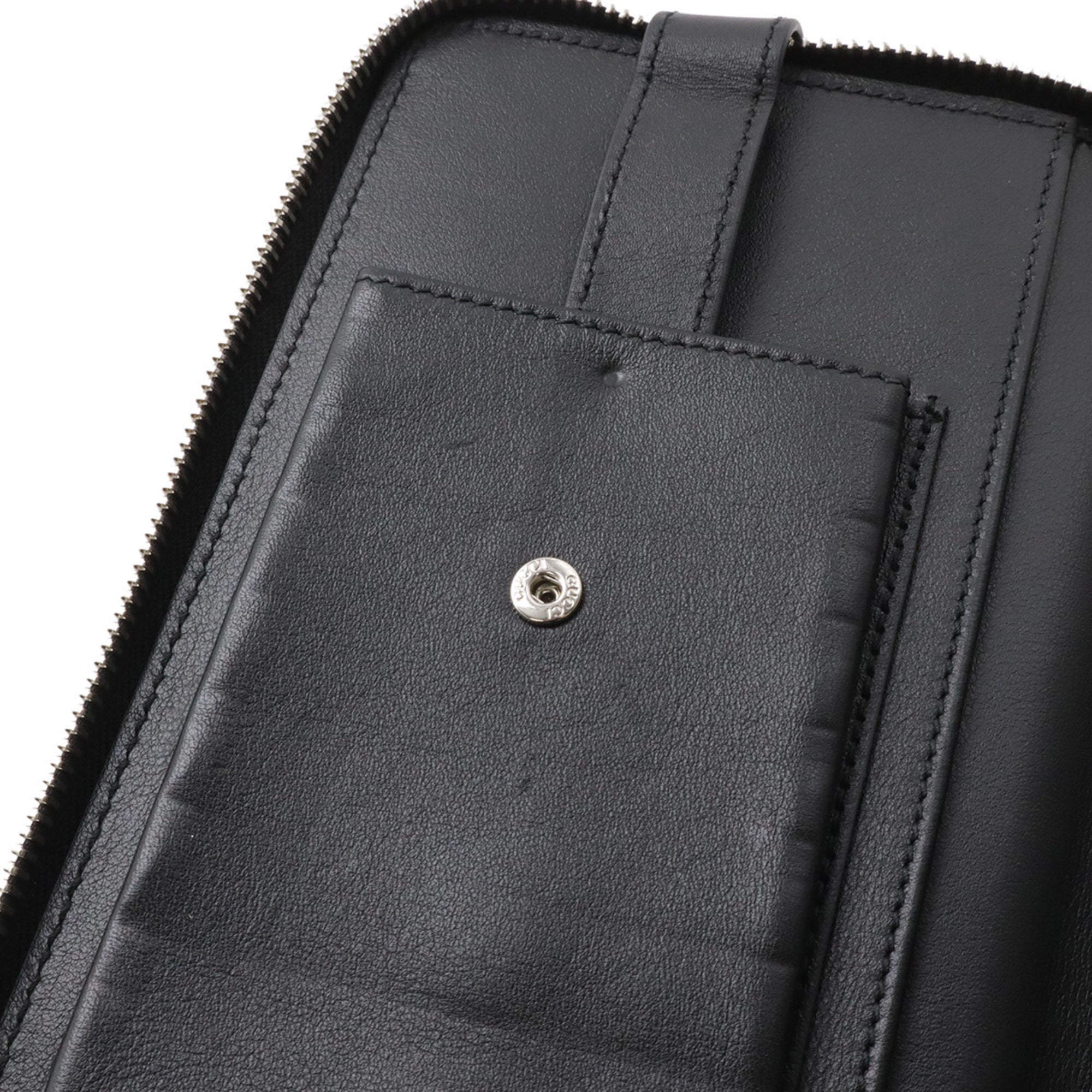 Gucci Black Leather Long Wallet (Bi-Fold) (Pre-Owned)