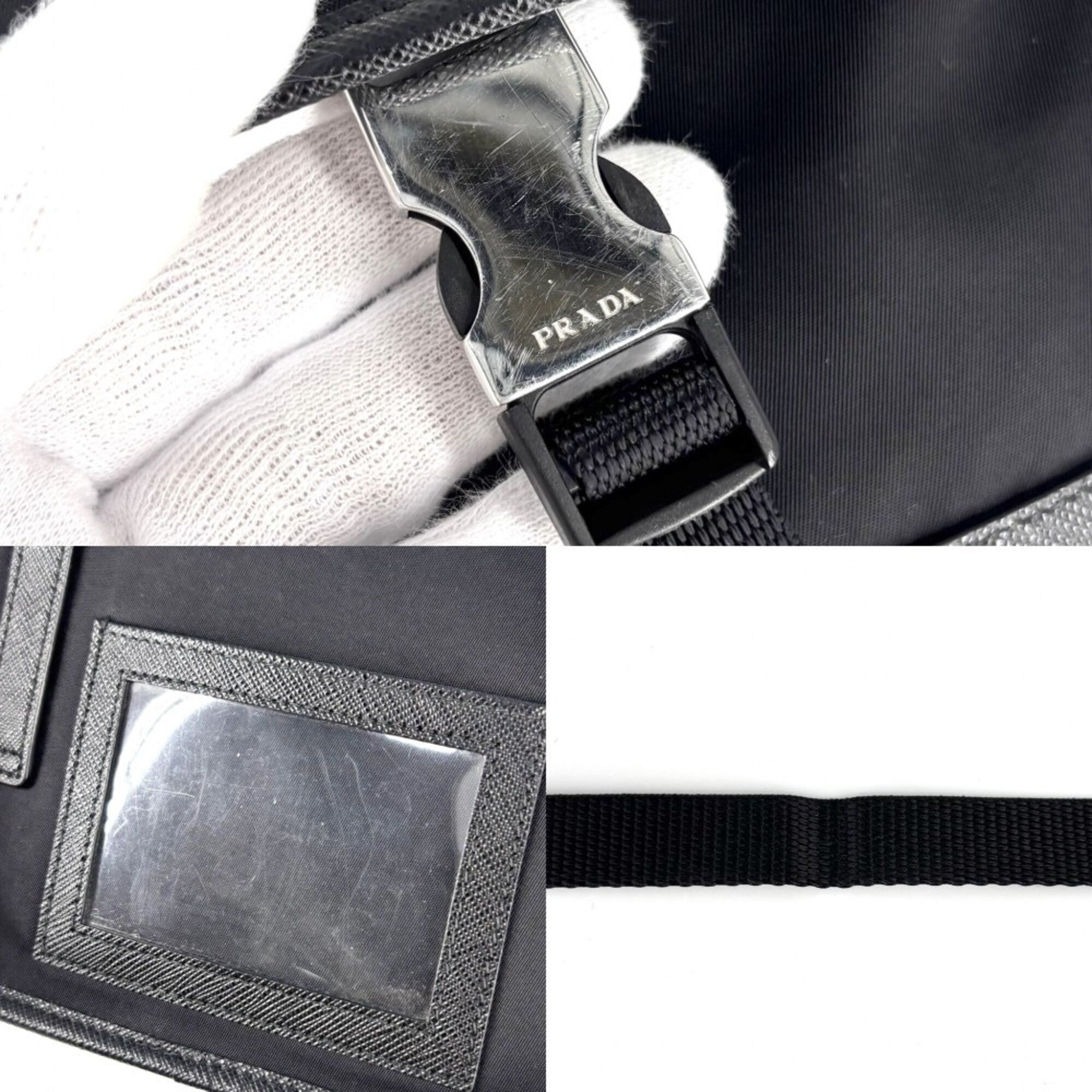 Prada Black Nylon Pochette Shoulder Bag (Pre-Owned)