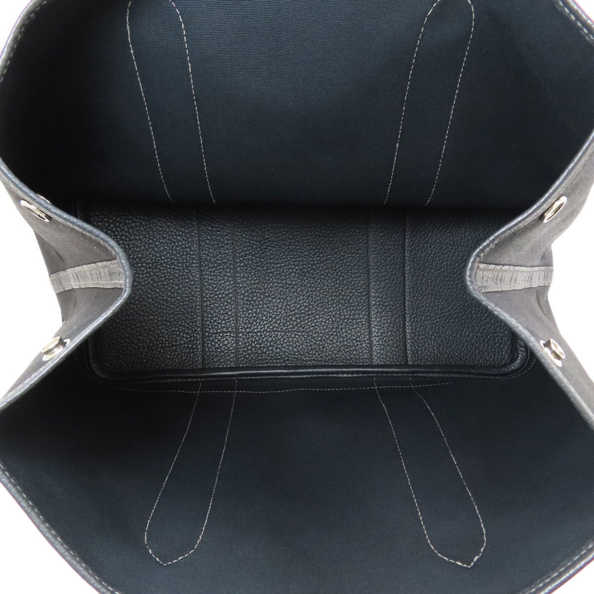 Hermes Black Buffalo Leather Toile Officier Tote Bag (Pre-Owned)