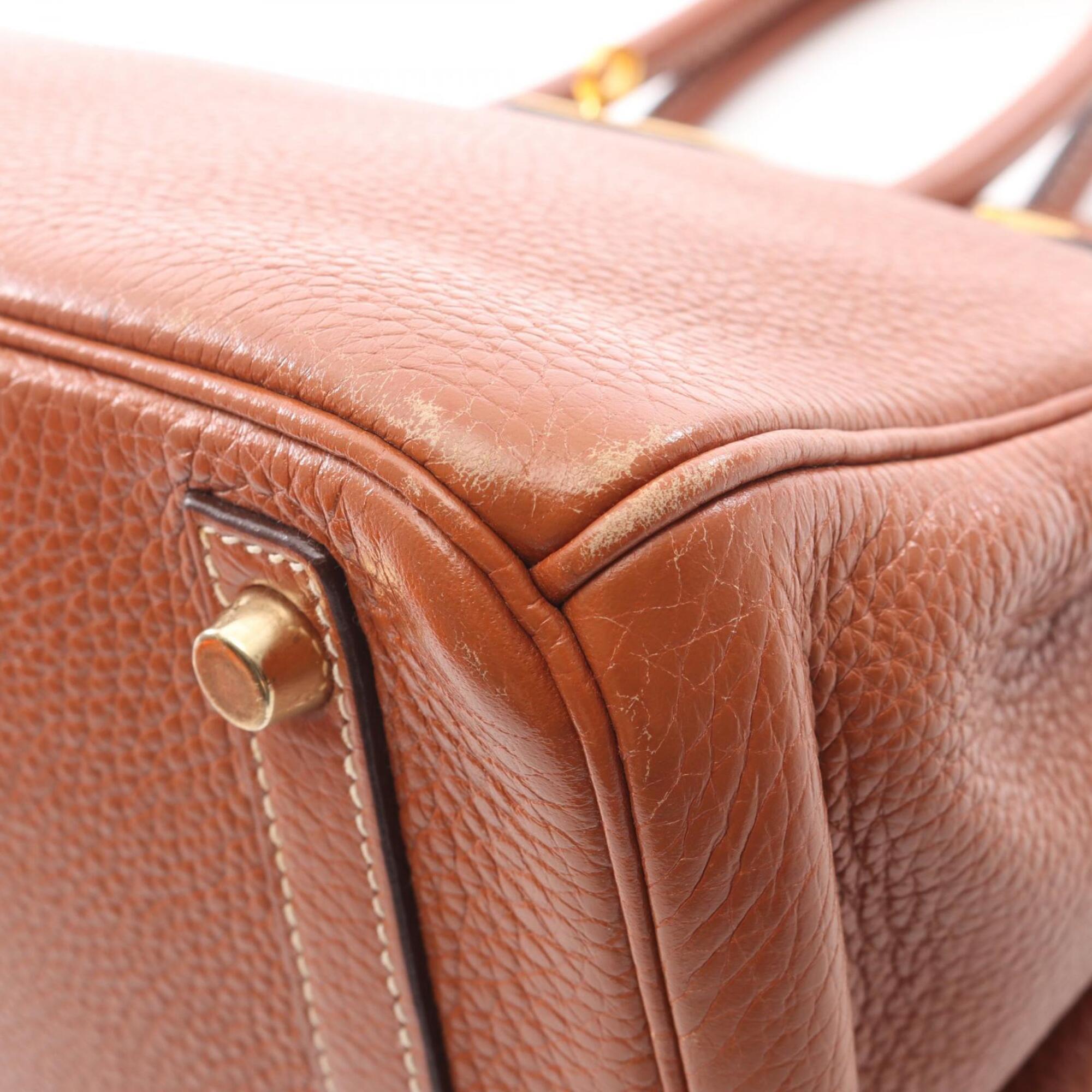 Hermes Brown Gold Taurillon Clemence Leather Leather Handbag (Pre-Owned)