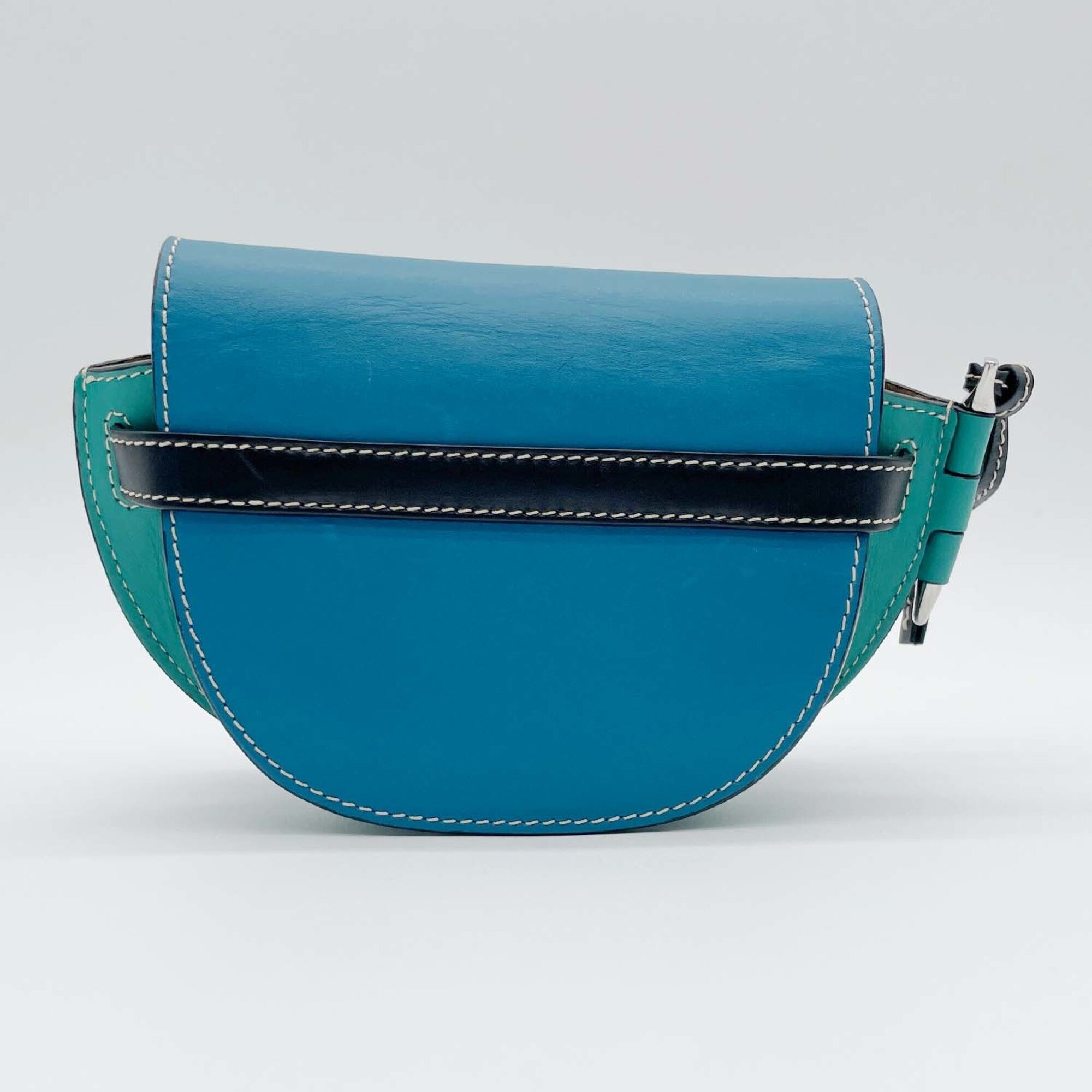 Loewe Blue Green Leather Pochette Shoulder Bag (Pre-Owned)