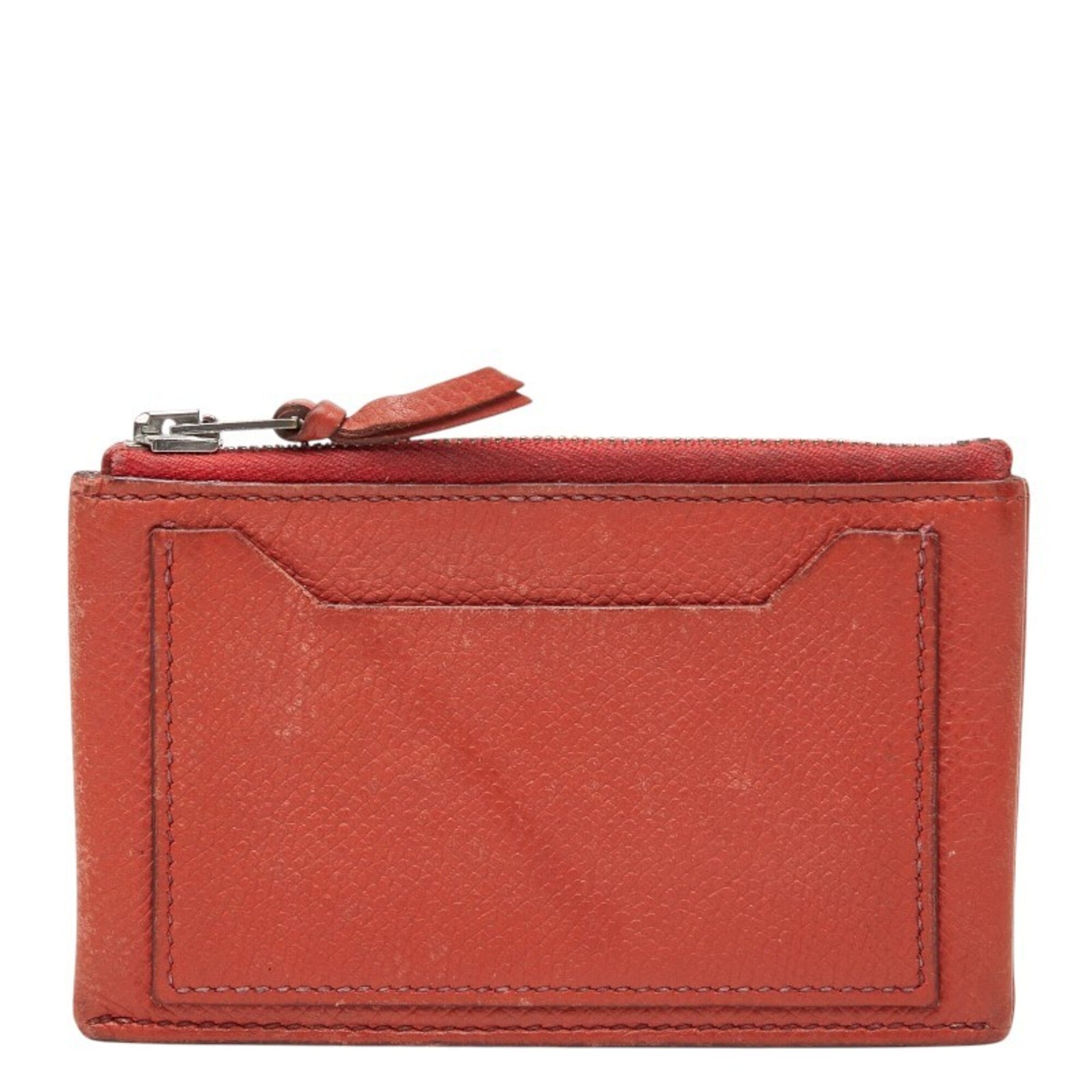 Hermes Orange Leather Coin Purse/Coin Case (Pre-Owned)