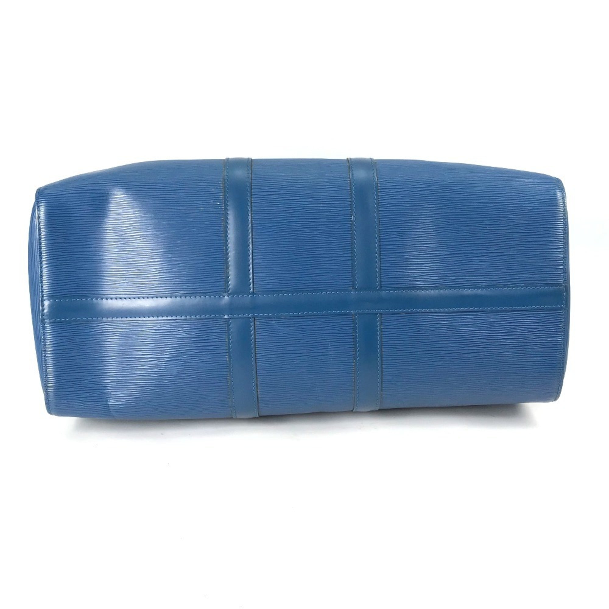 Louis Vuitton Epi Blue Galle Toledo Blue Epi Leather Boston Bag Handbag (Pre-Owned)