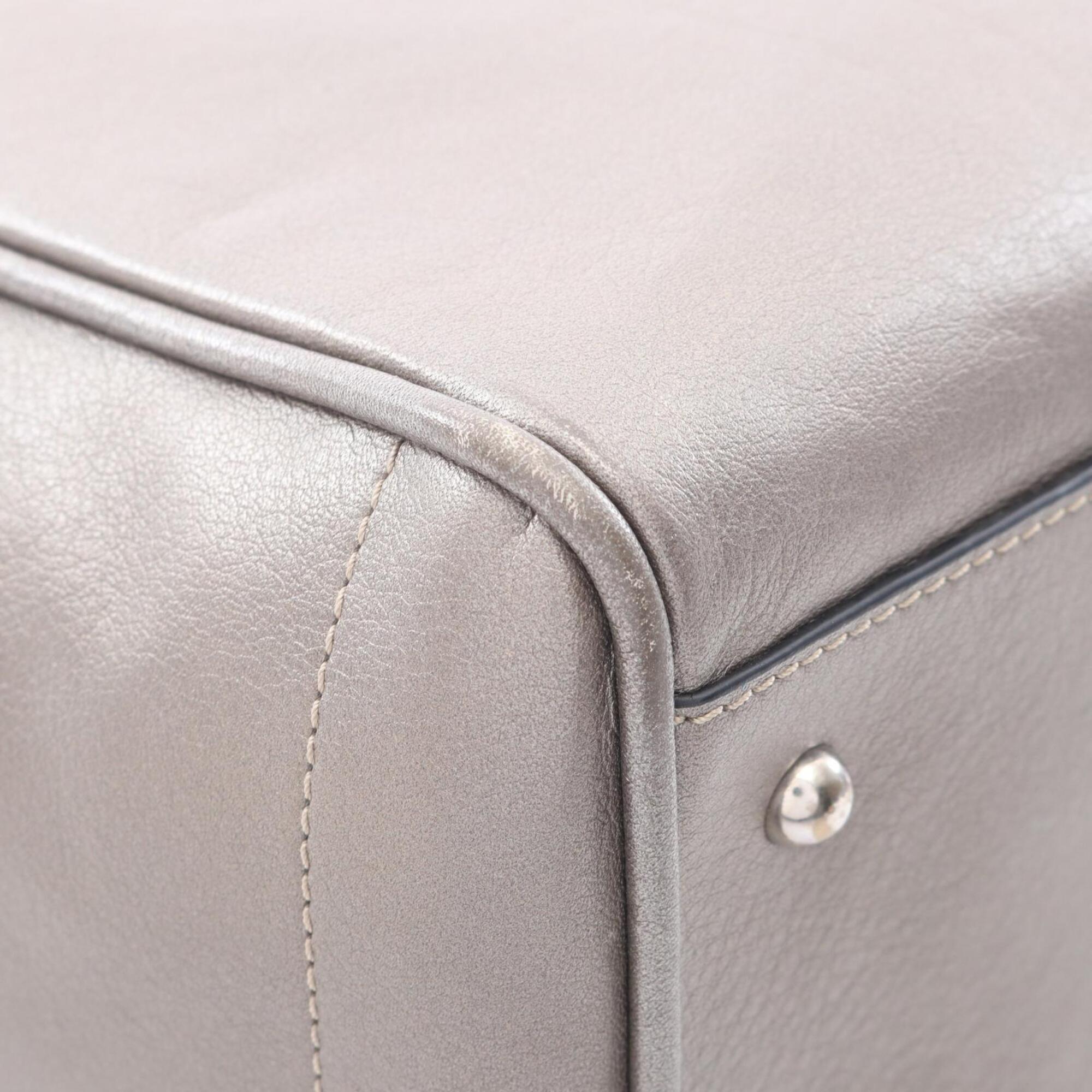 Loewe Gray Leather Handbag Tote Bag (Pre-Owned)