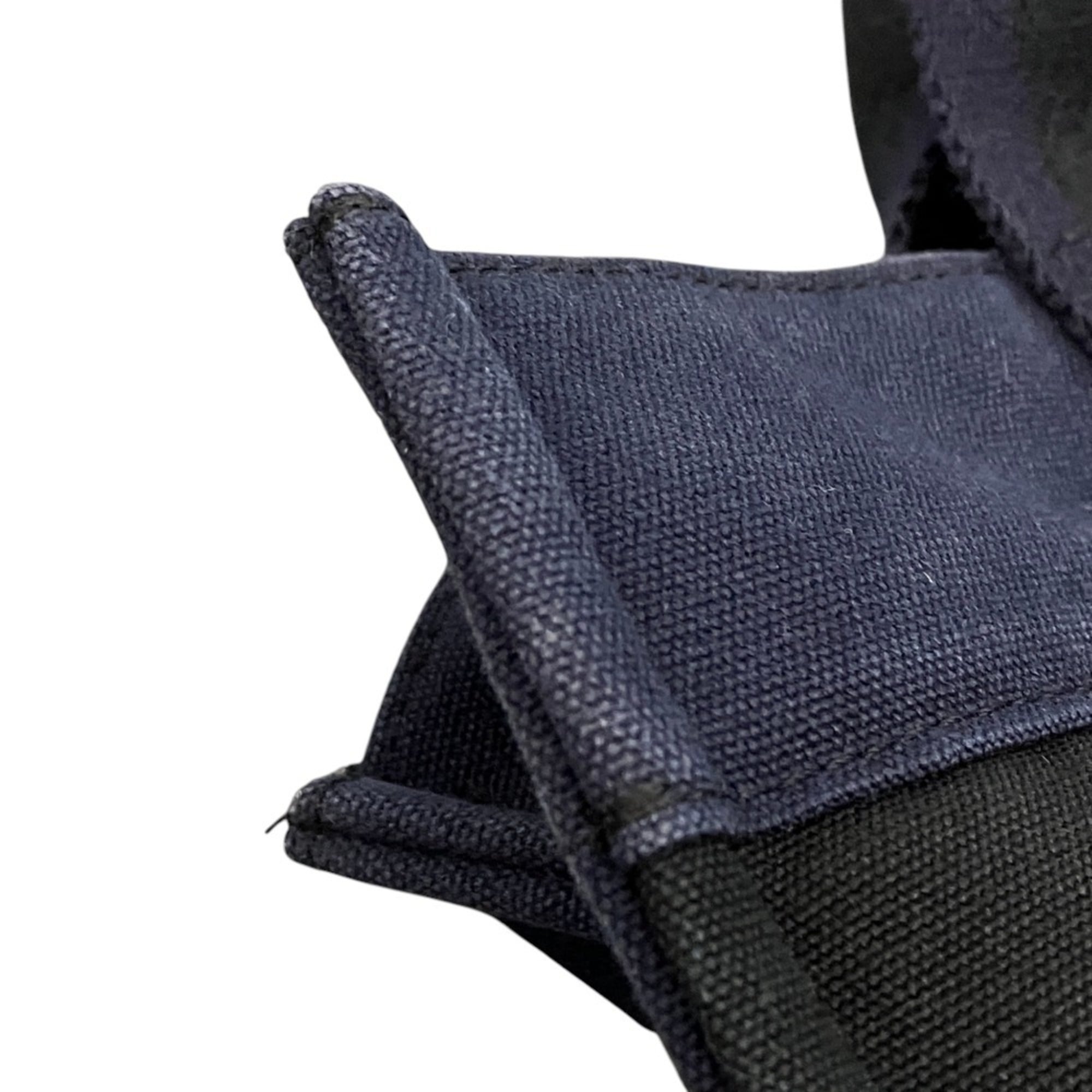Hermes Navy Canvas Handbag Tote Bag (Pre-Owned)