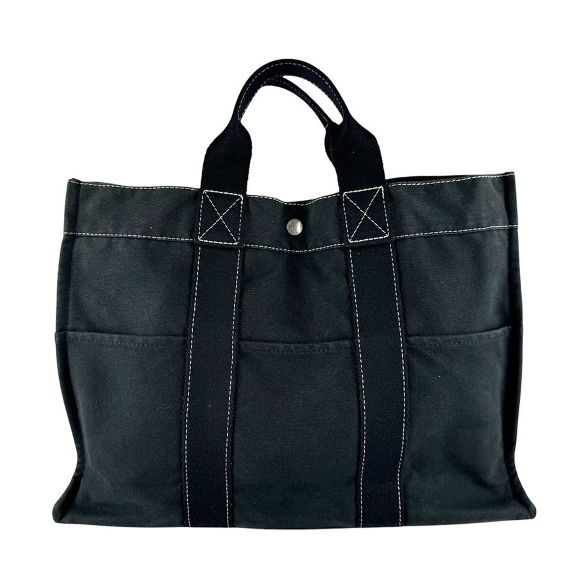 Hermes Black Canvas Handbag (Pre-Owned)