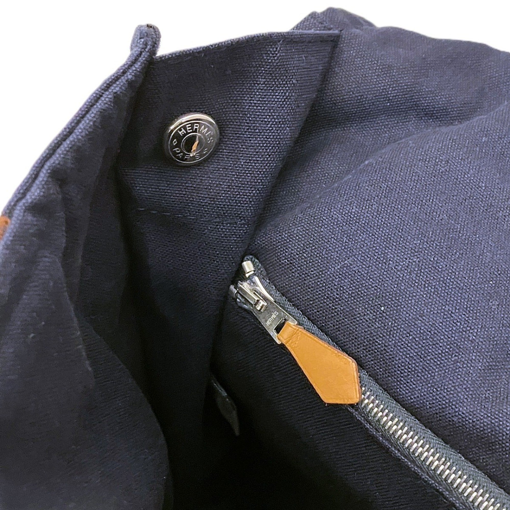 Hermes Fourre Tout Navy Canvas Tote Bag (Pre-Owned)