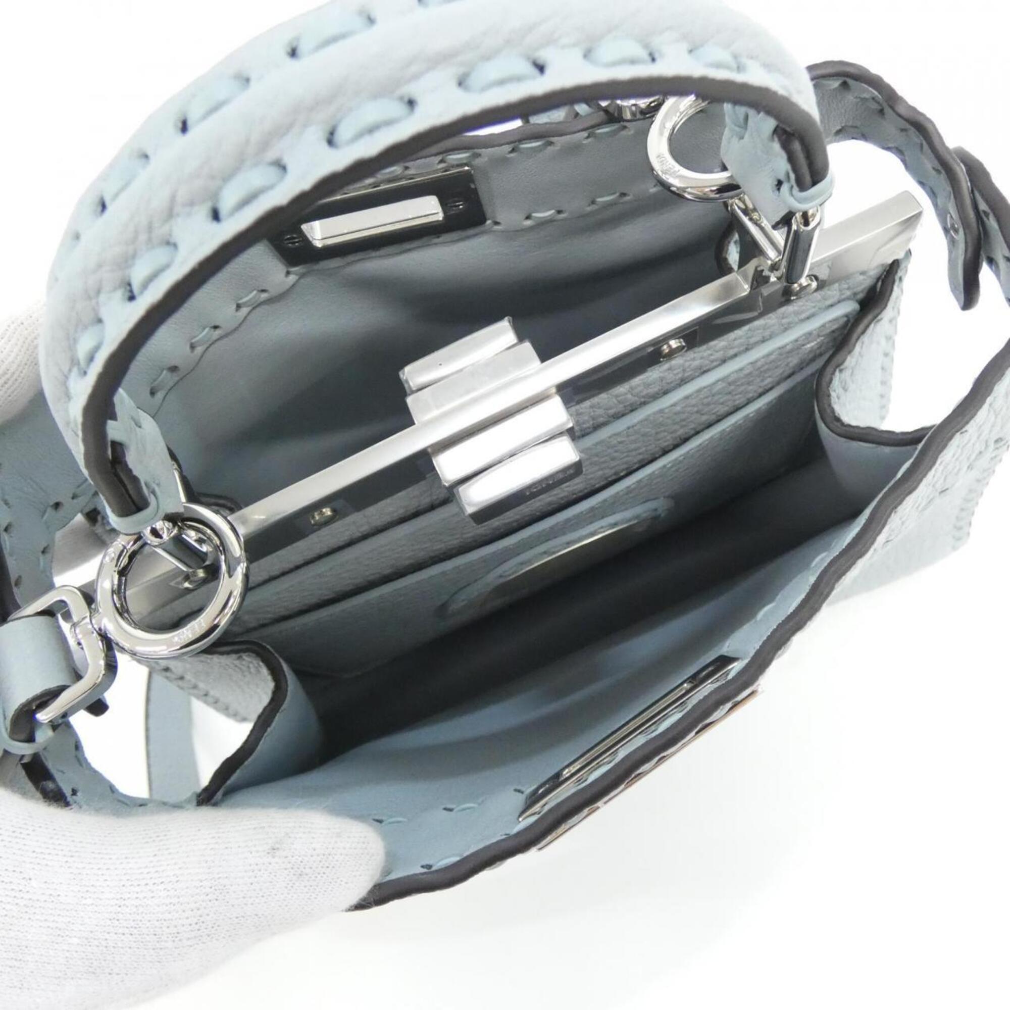 Fendi Light Blue Leather Handbag (Pre-Owned)