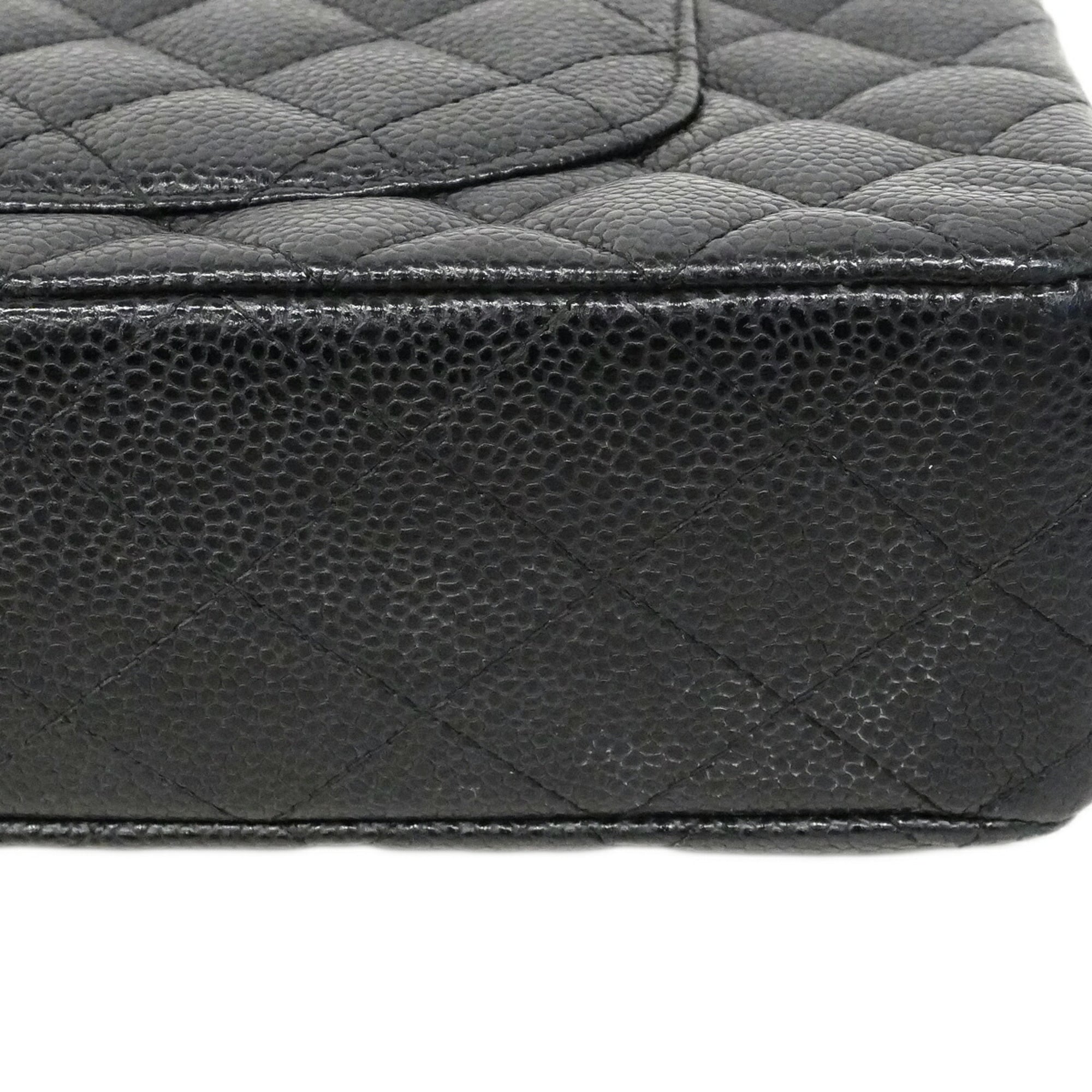Chanel Black Grained Calfskin Shoulder Bag (Pre-Owned)