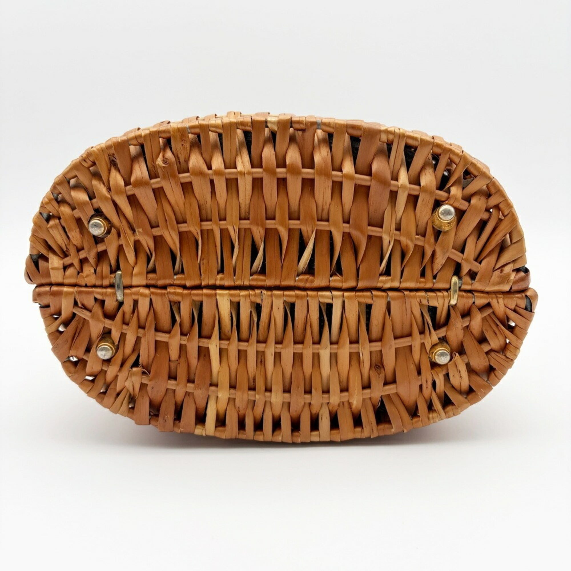 Fendi Brown Dark Brown Wisteria Vine Leather Basket (Pre-Owned)