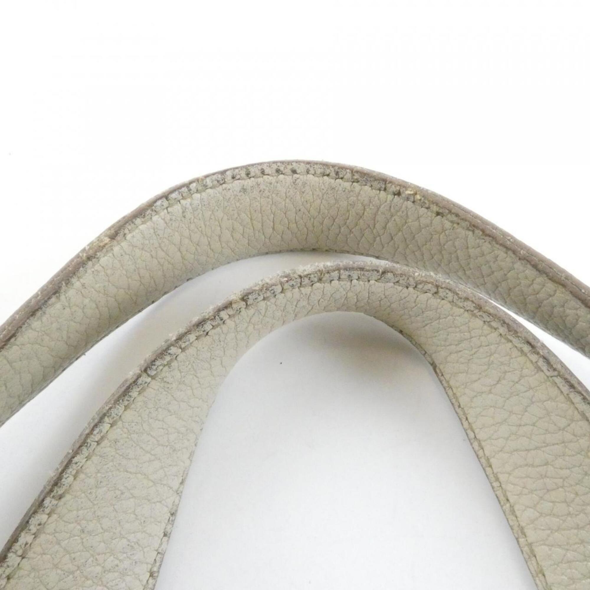 Hermes White Taurillon Clemence Leather Handbag (Pre-Owned)