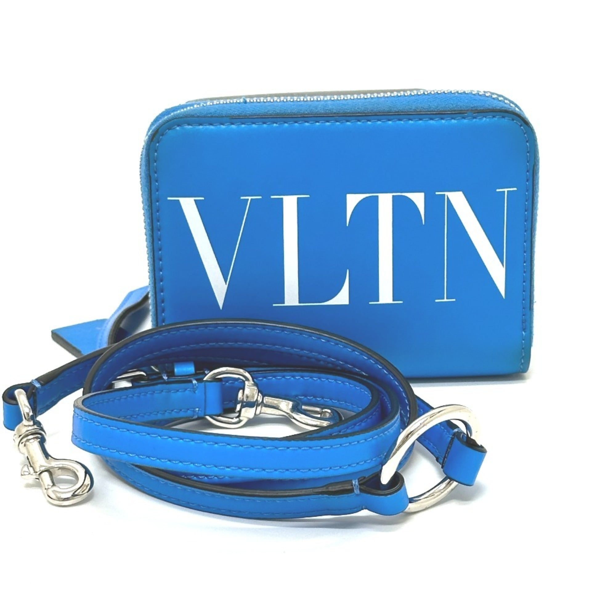 Valentino Blue Leather Long Wallet (Bi-Fold) (Pre-Owned)