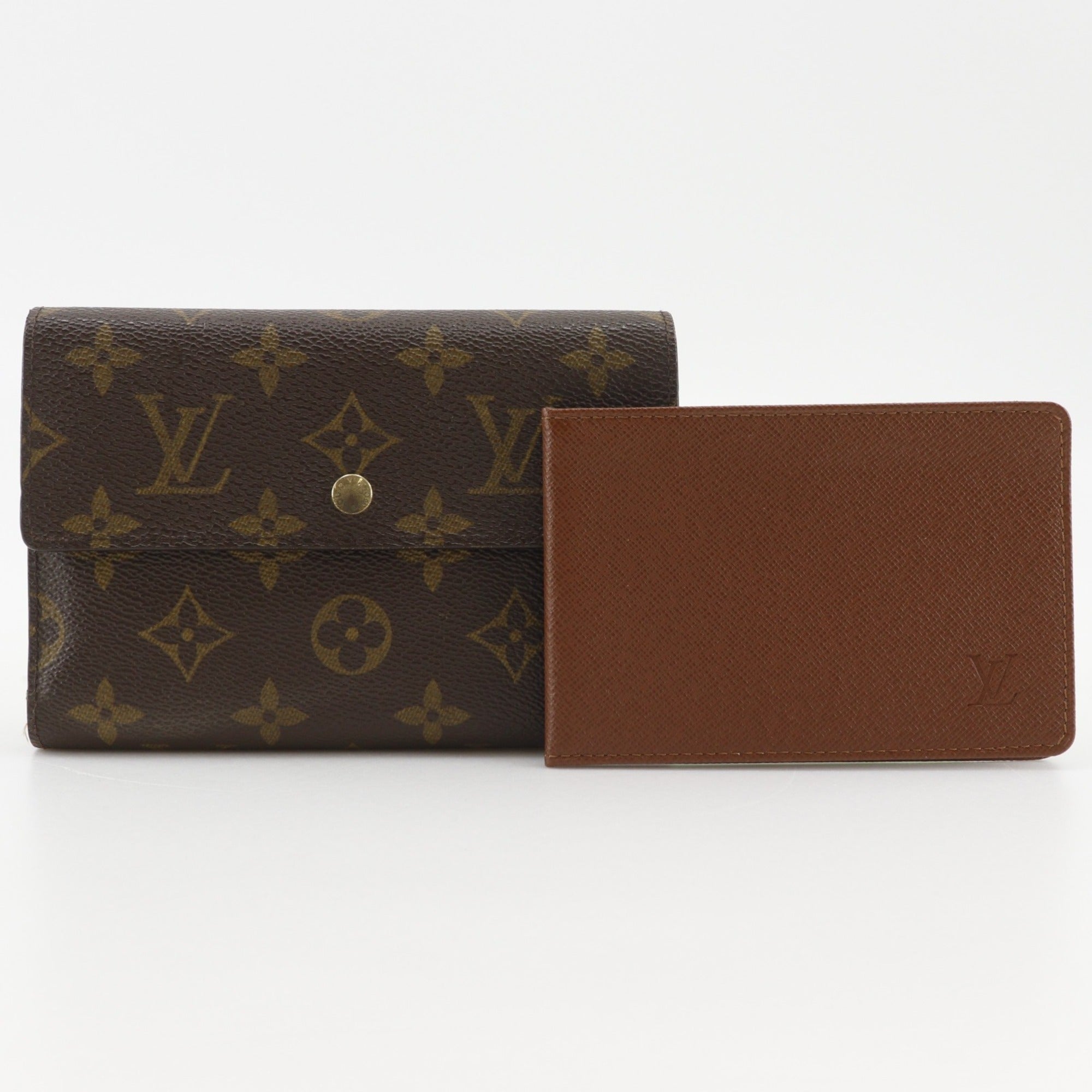 Louis Vuitton Brown Monogram Canvas Wallet (Tri-Fold) (Pre-Owned)