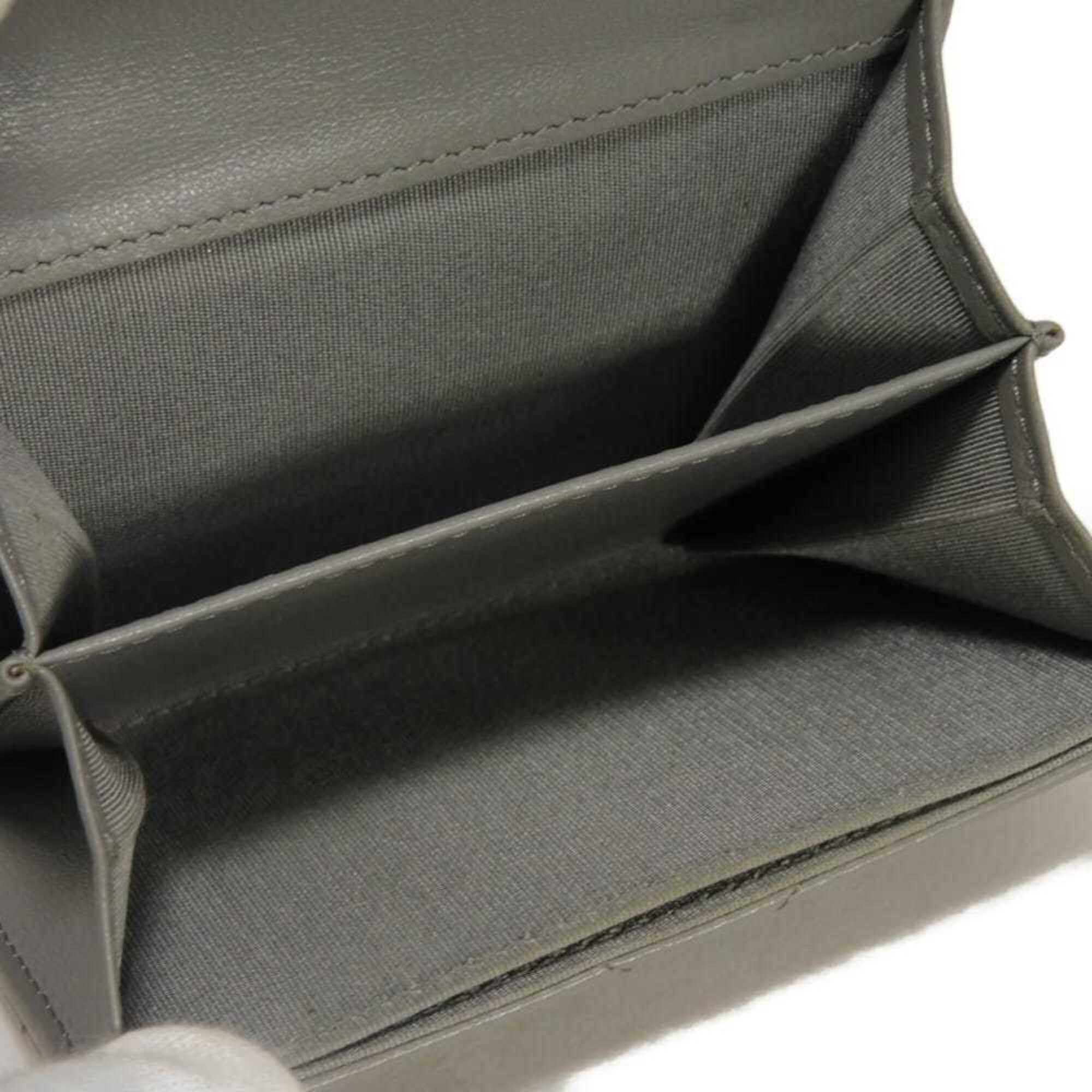 Chanel Gray Leather Wallet (Bi-Fold) (Pre-Owned)