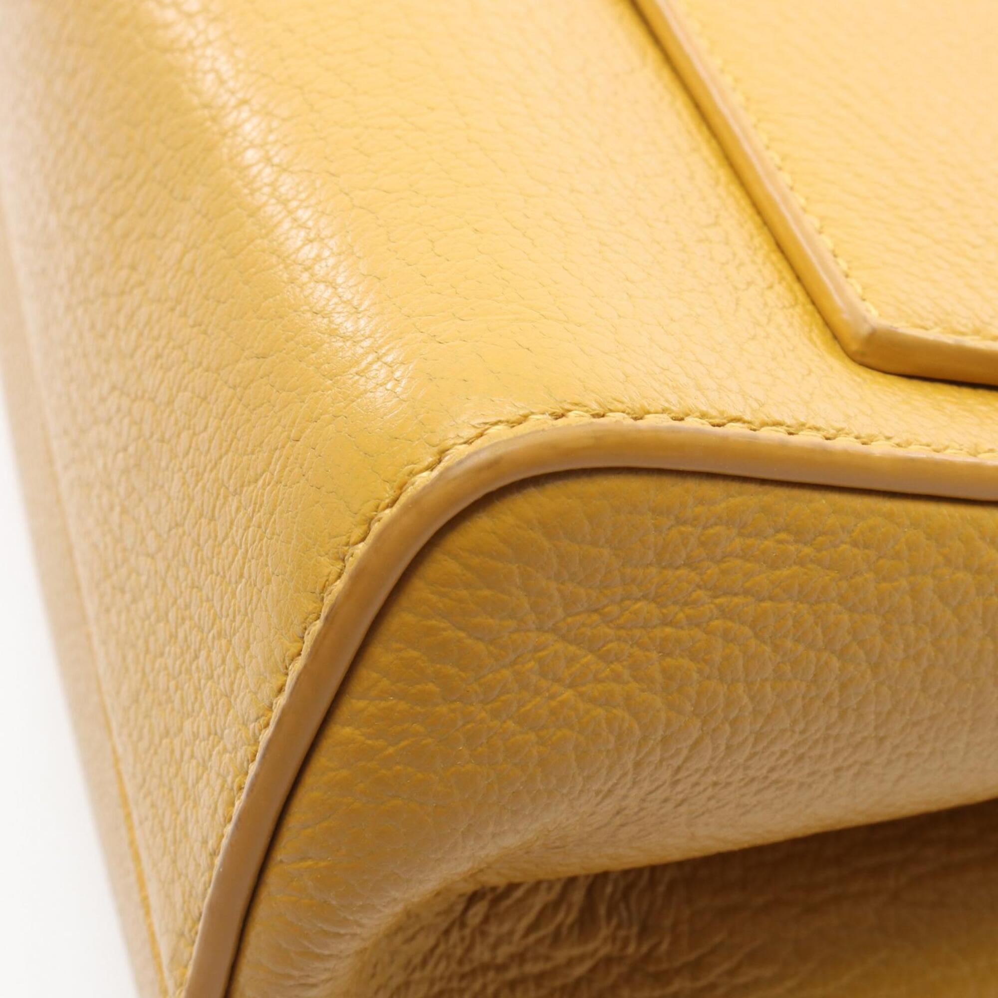 Bottega Veneta Yellow Leather Handbag Shoulder Bag (Pre-Owned)